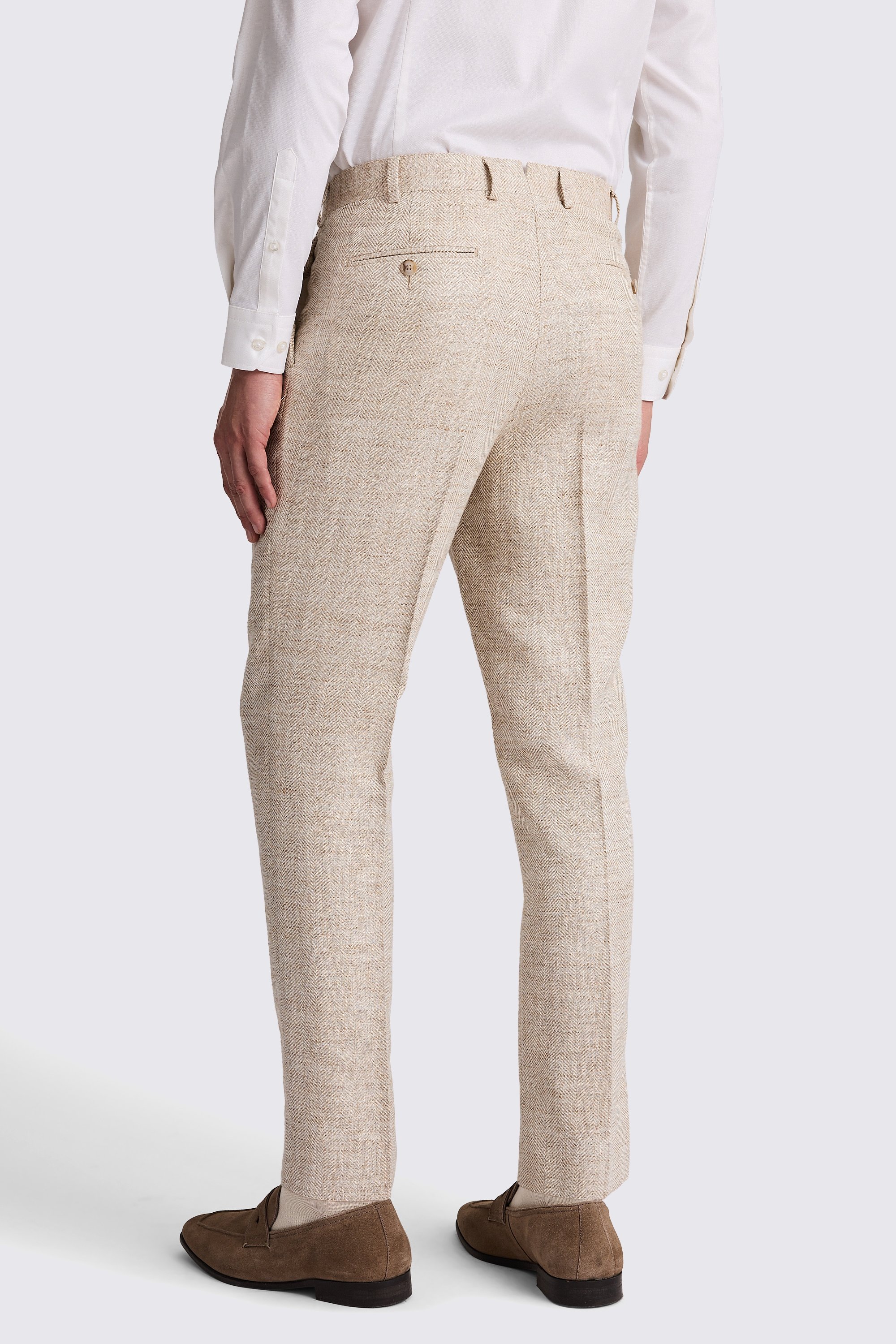 Italian Tailored Fit Oatmeal Trousers