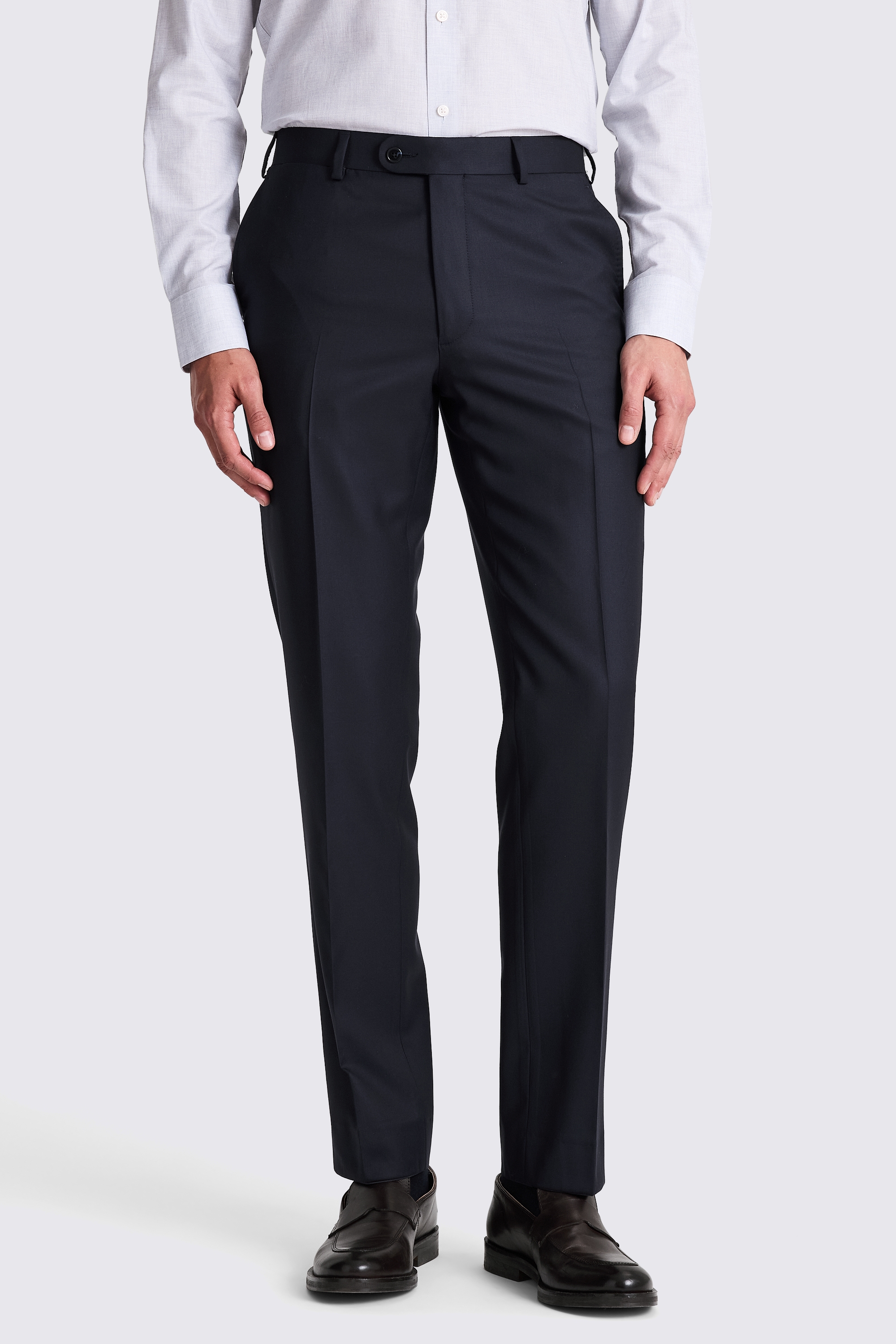 Italian Tailored Fit Navy Twill Trousers