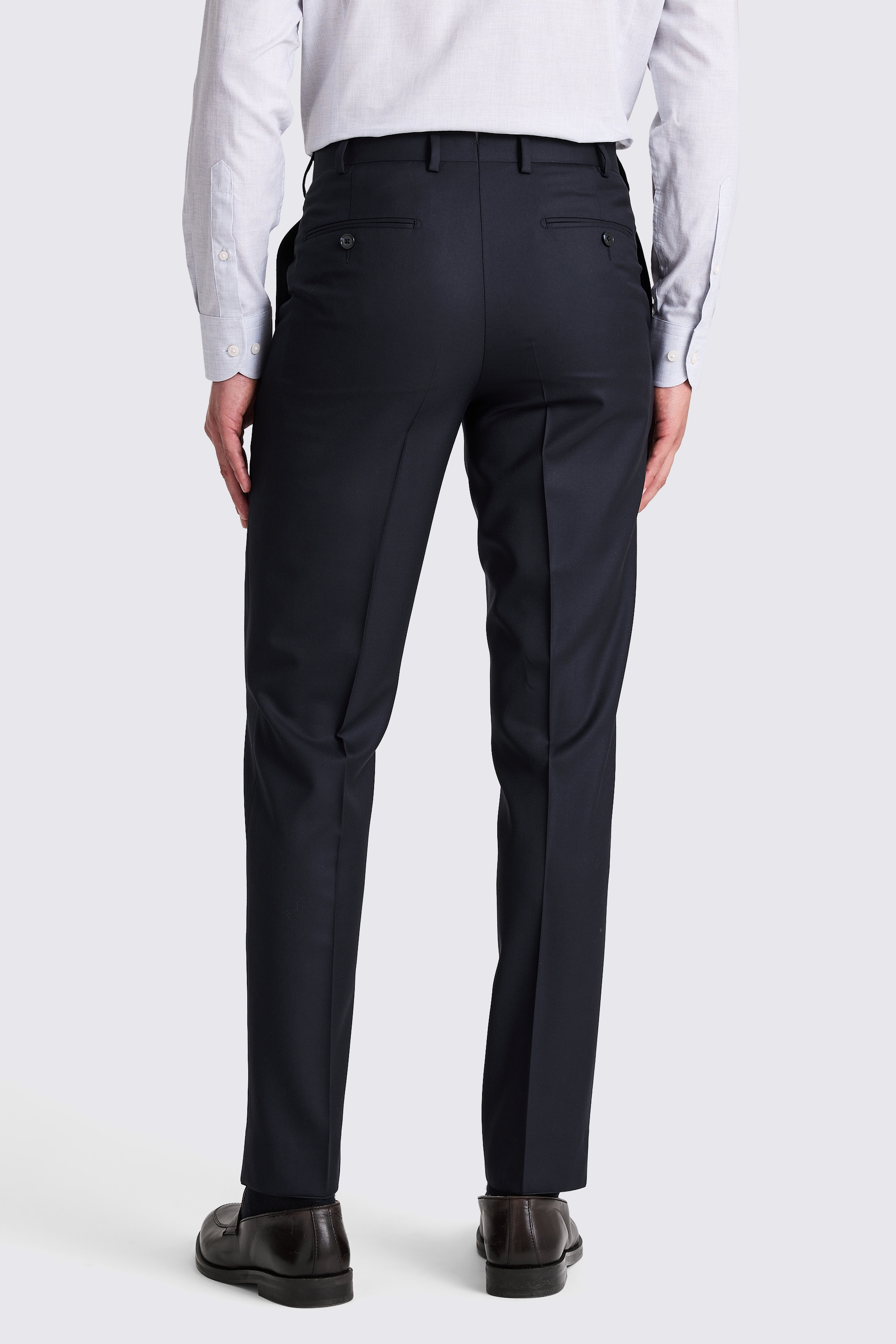 Italian Tailored Fit Navy Twill Trousers