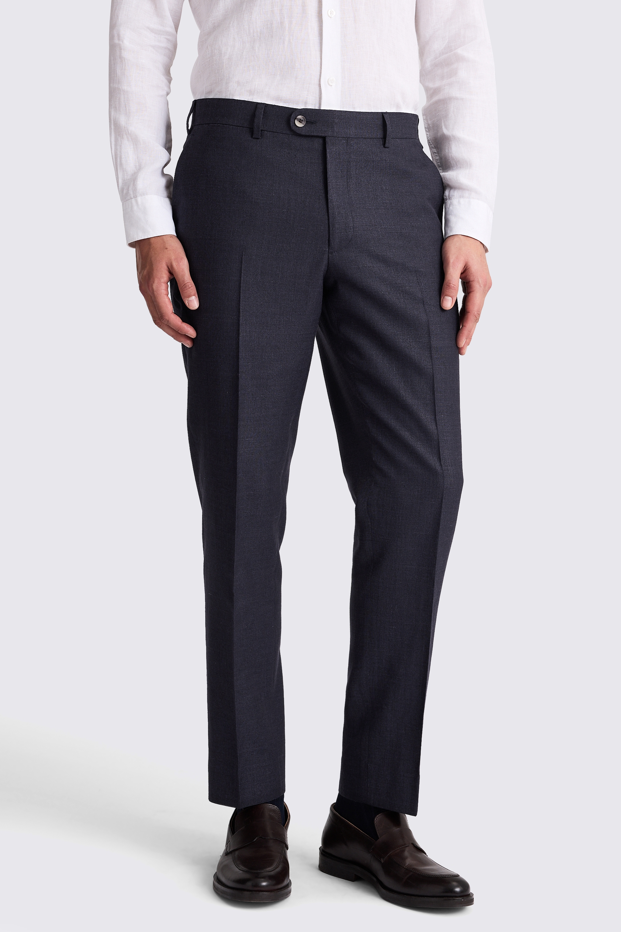 Italian Tailored Fit Navy Trousers