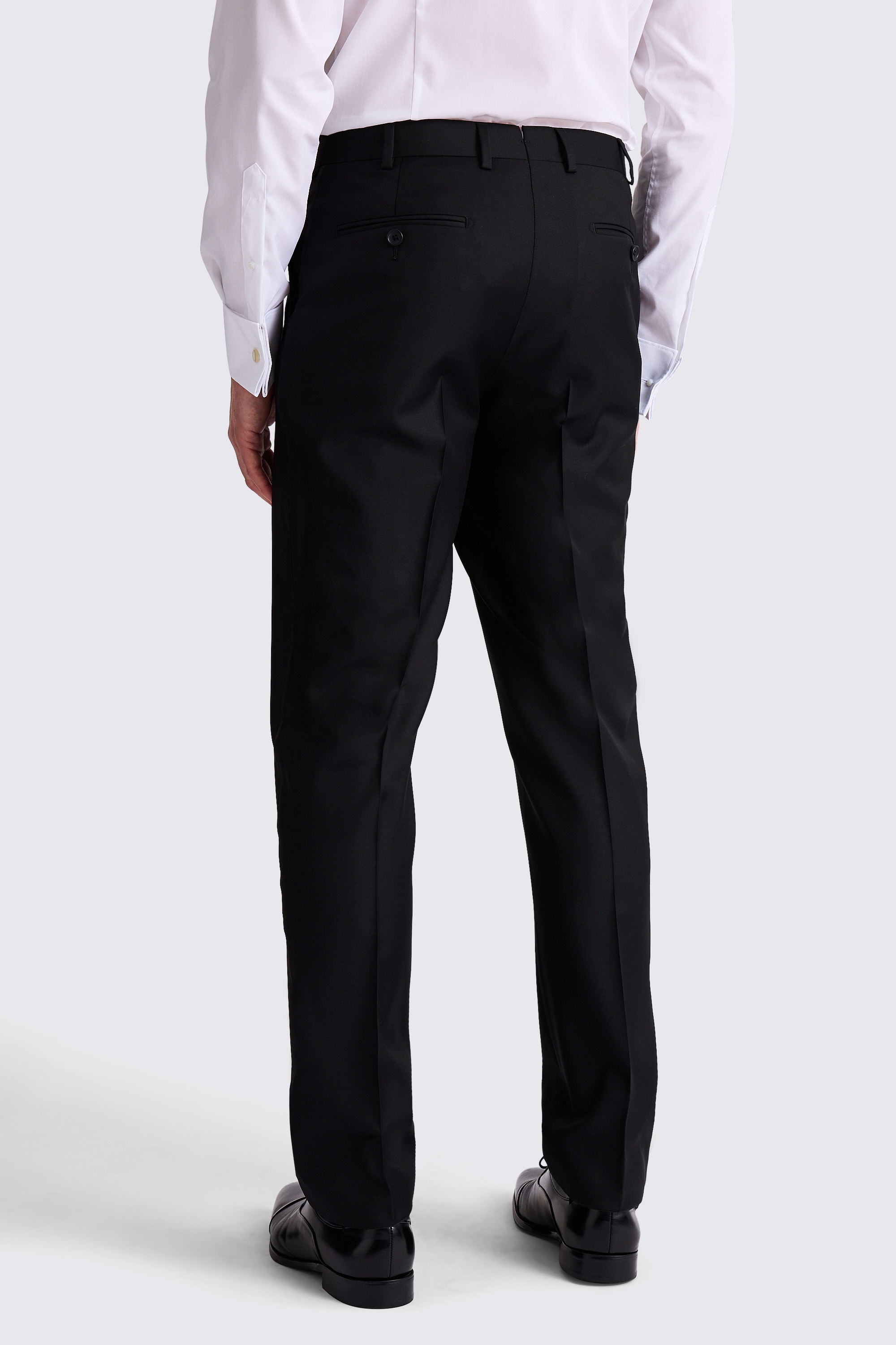 Italian Tailored Fit Black Twill Trousers