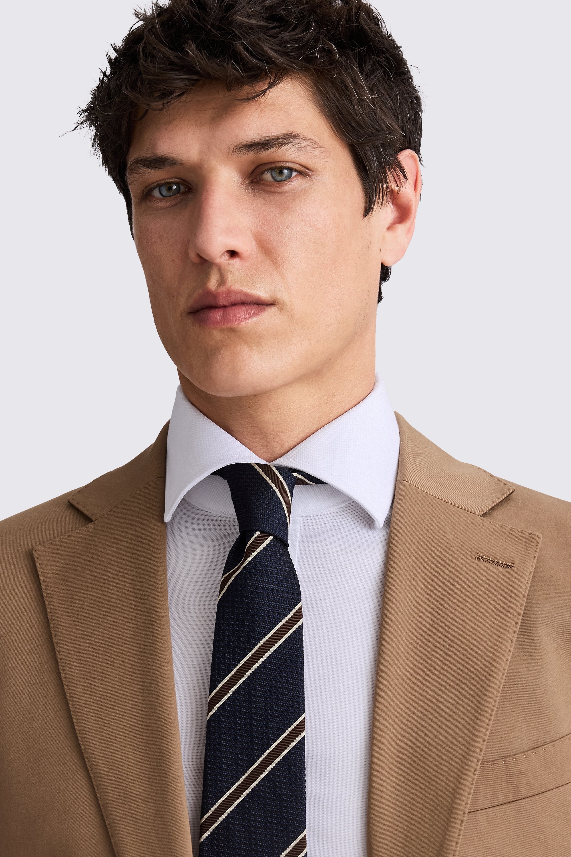 Tailored Fit Tobacco Cotton Suit