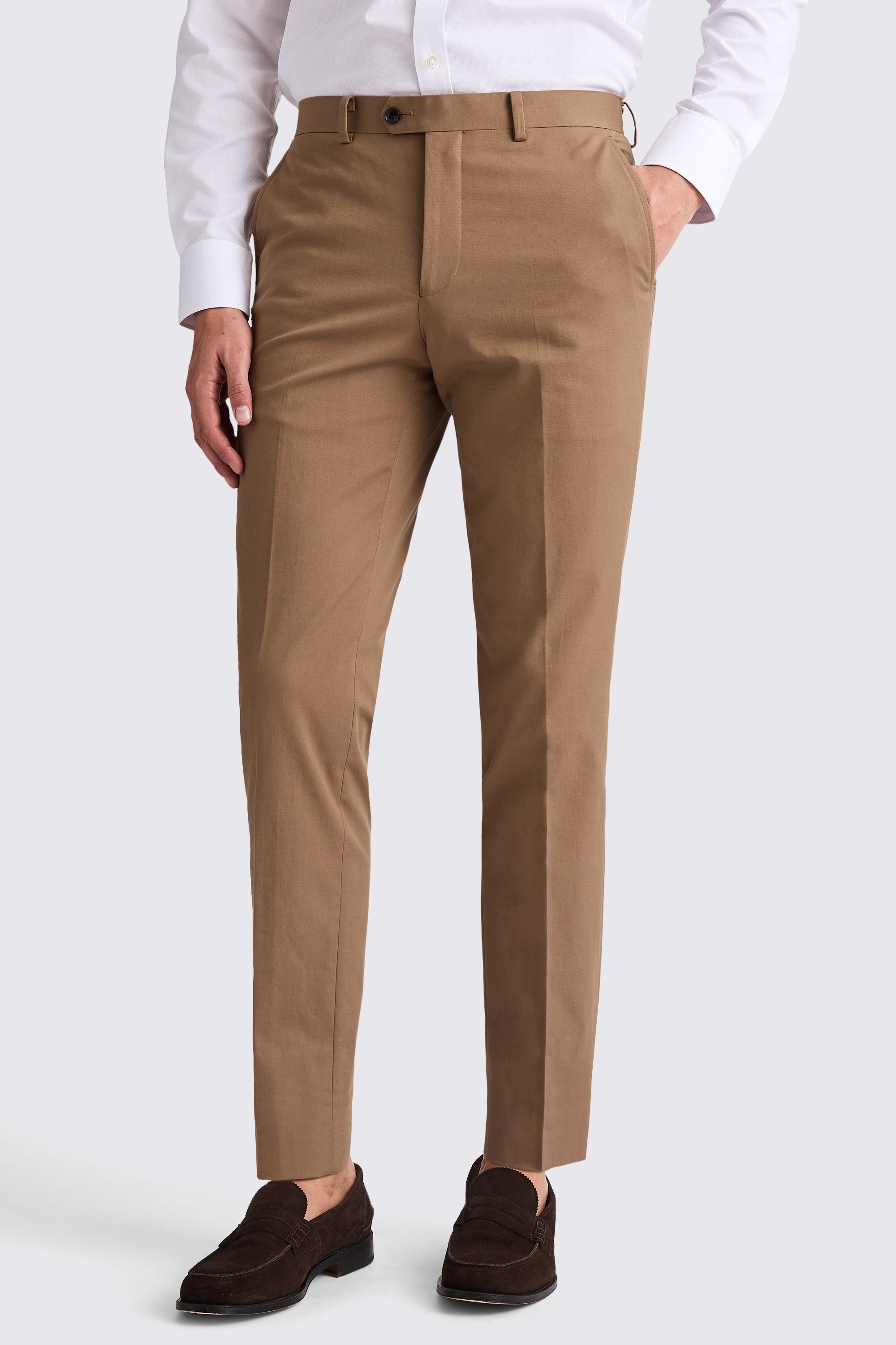 Tailored Fit Tobacco Cotton Suit