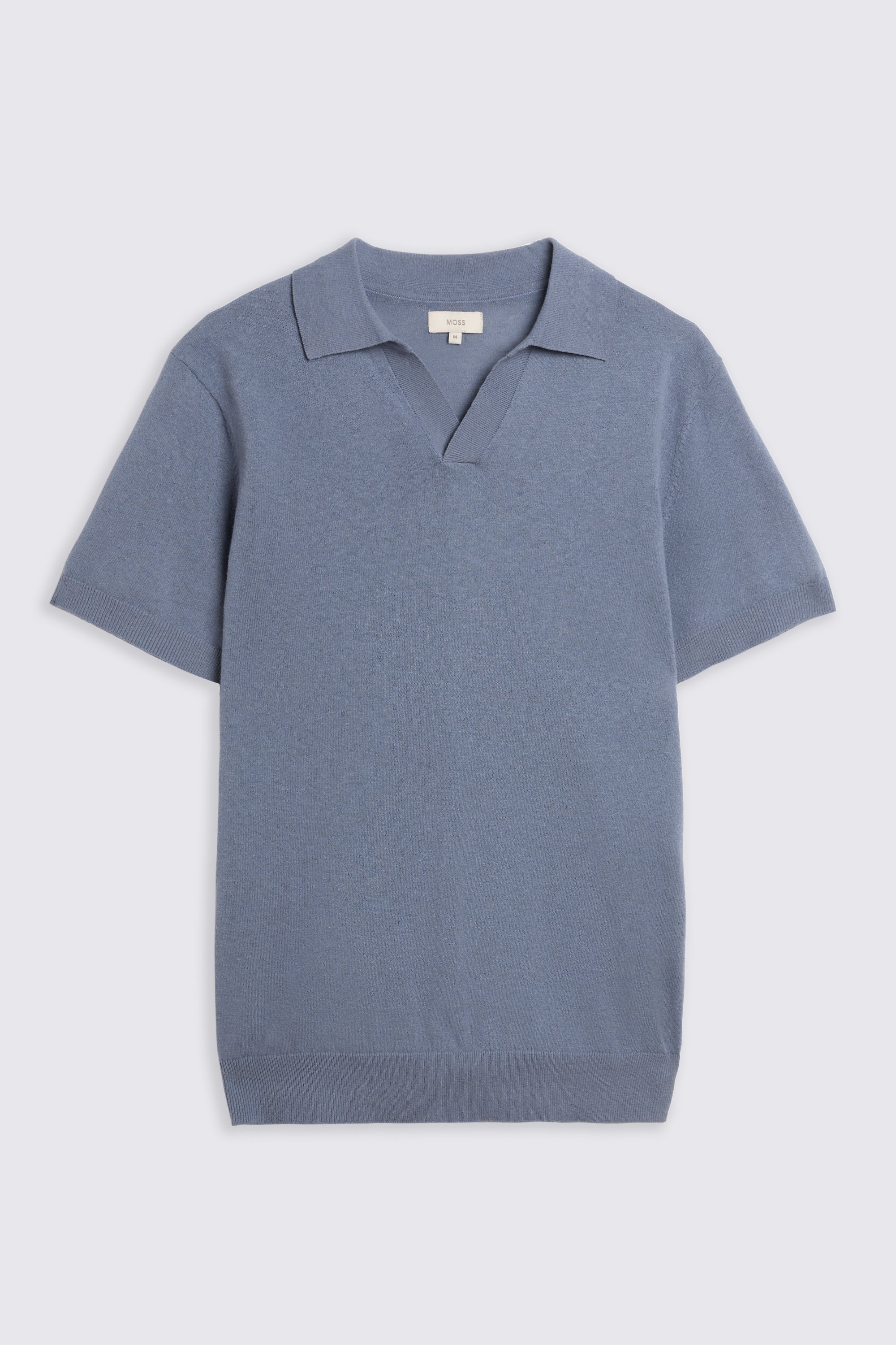 Linen Blend Steel Blue Skipper Polo