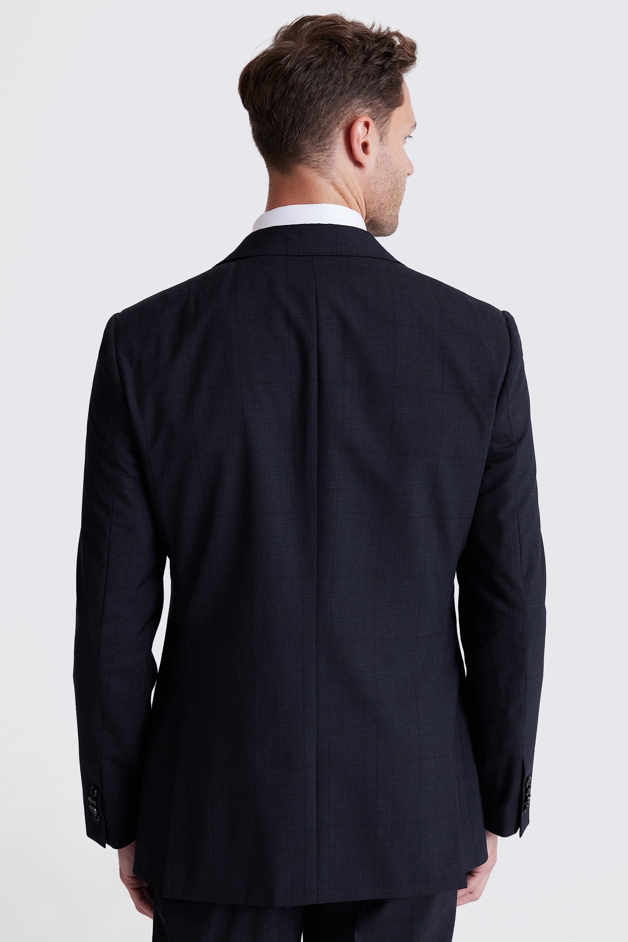 Custom Made navy check suit
