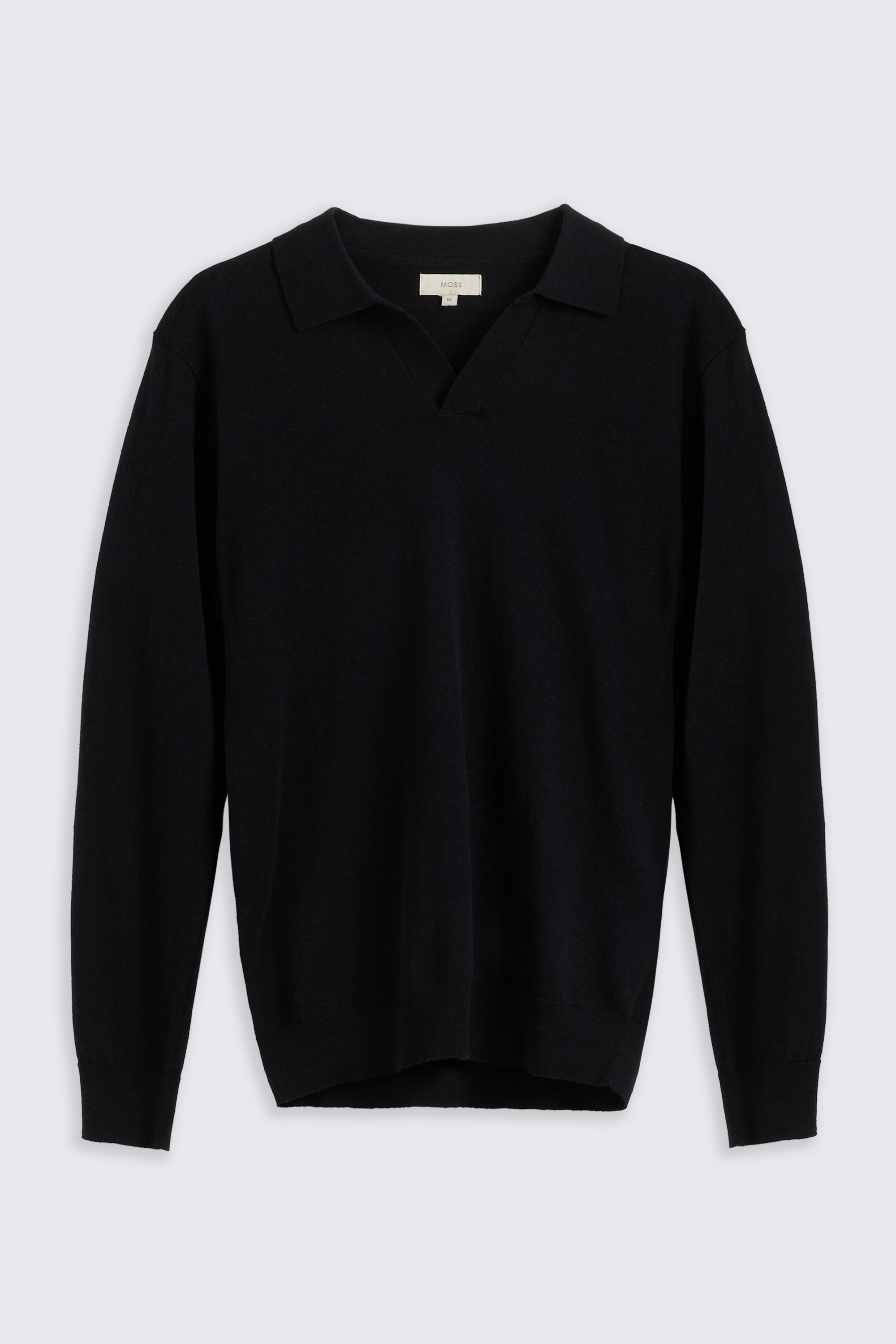 Linen Blend Black Skipper Polo