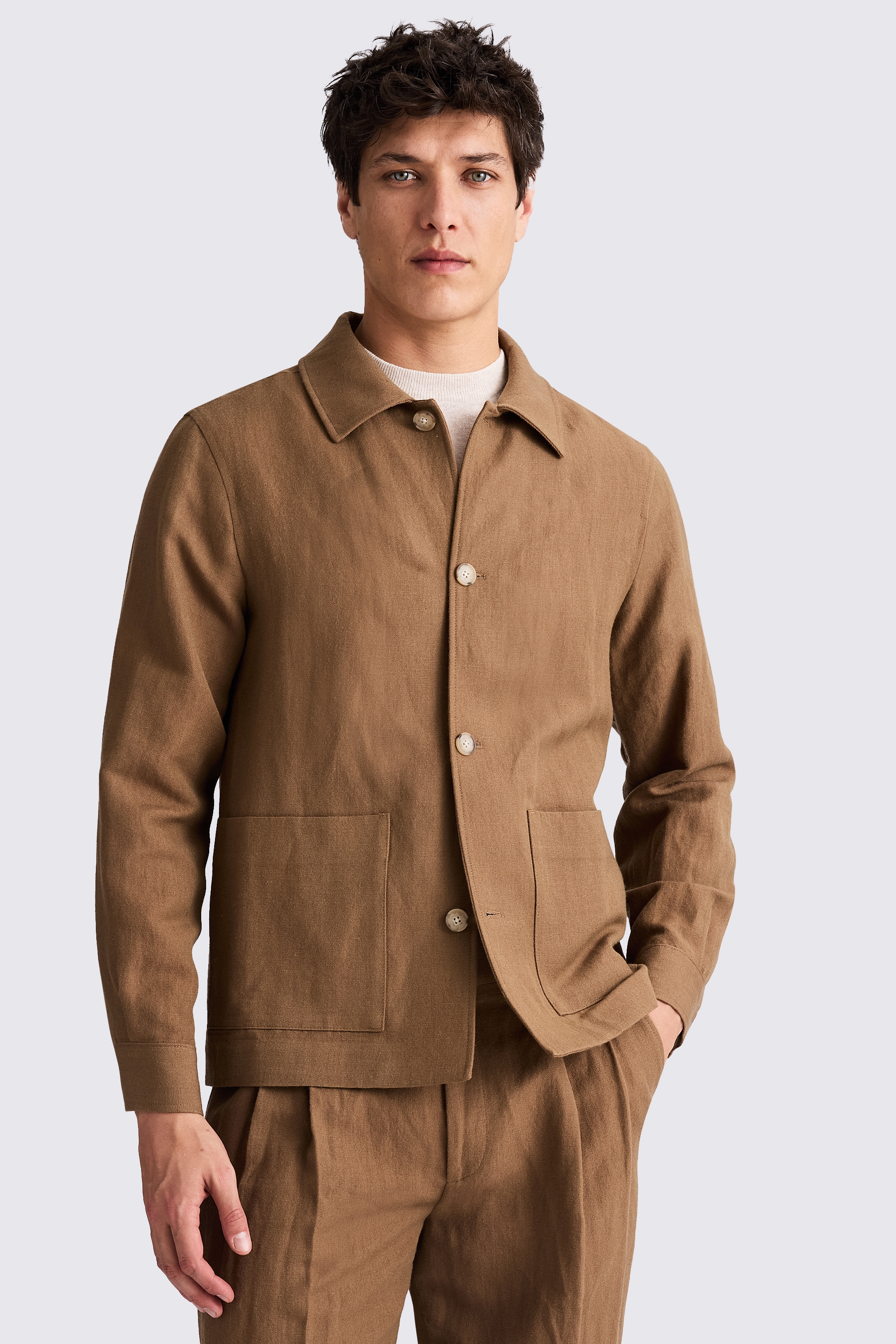 Gold Wool Linen Shacket
