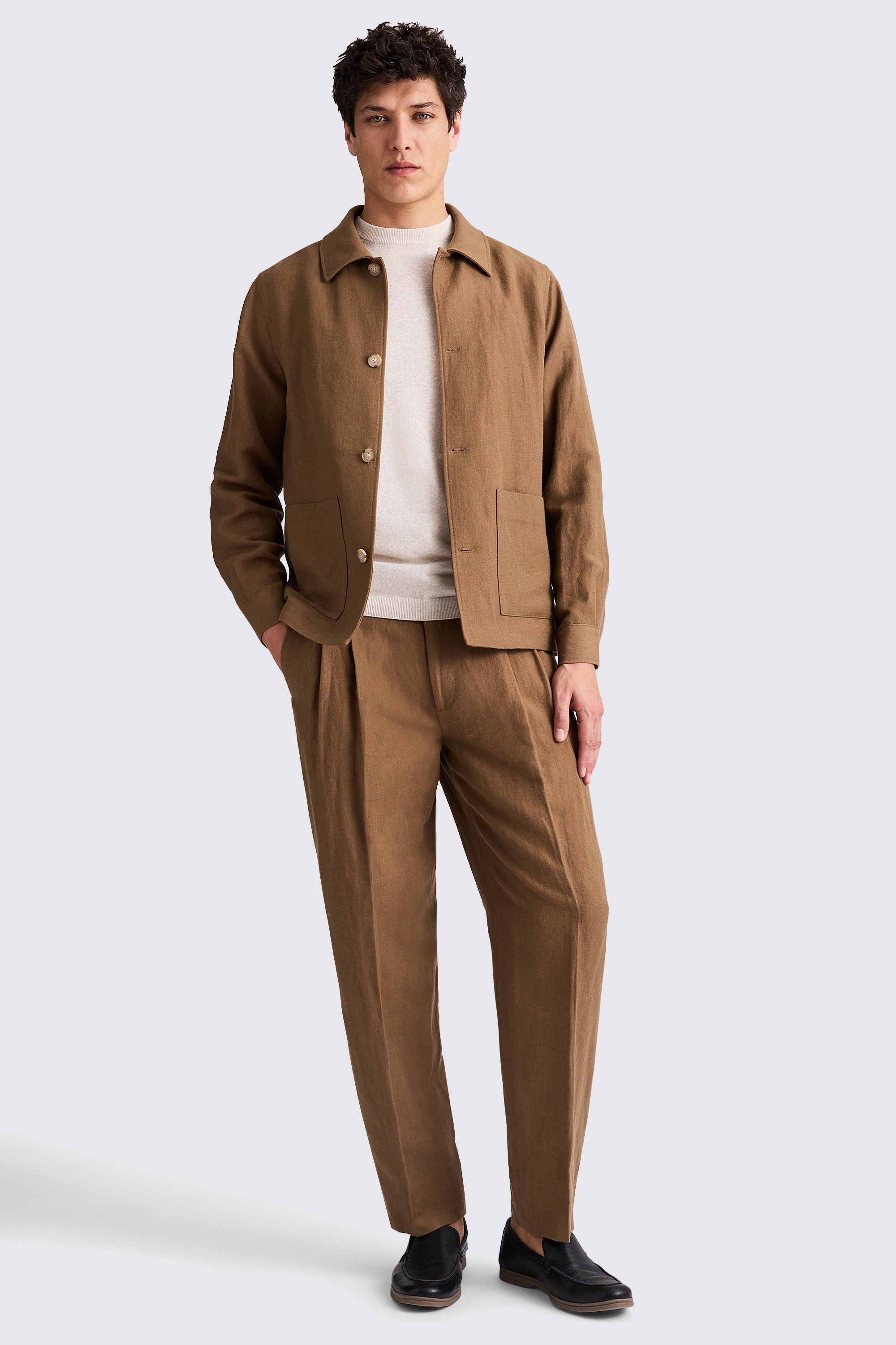 Gold Wool Linen Shacket