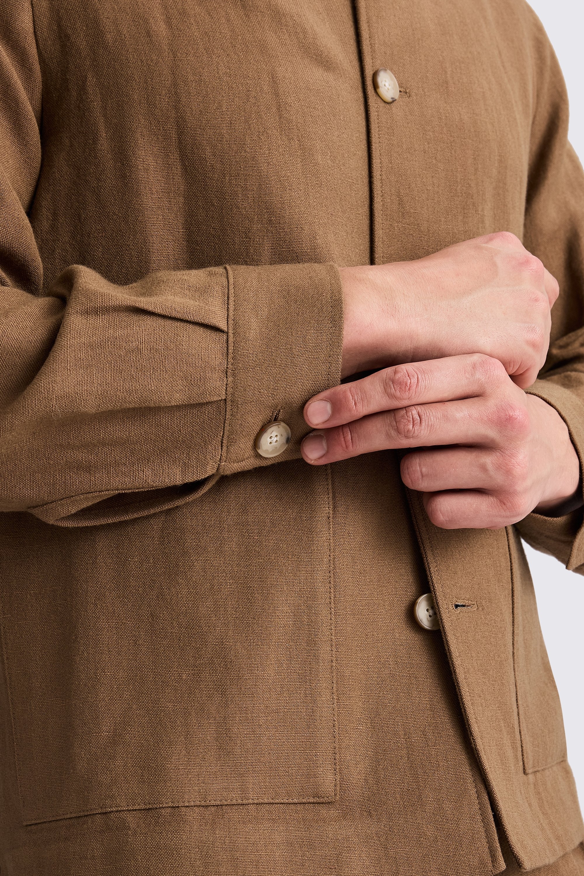 Gold Wool Linen Shacket