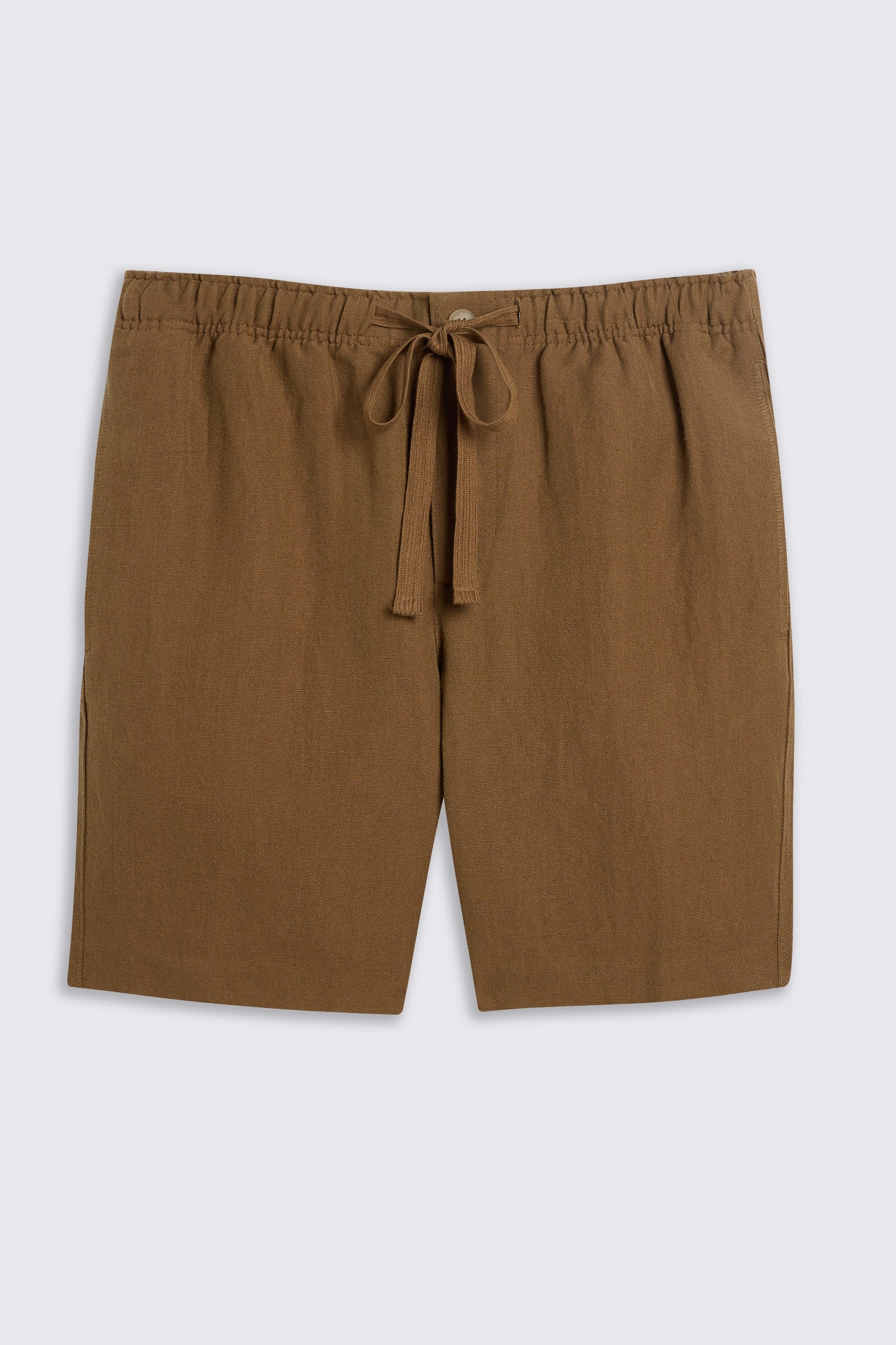 Gold Wool Linen Shorts
