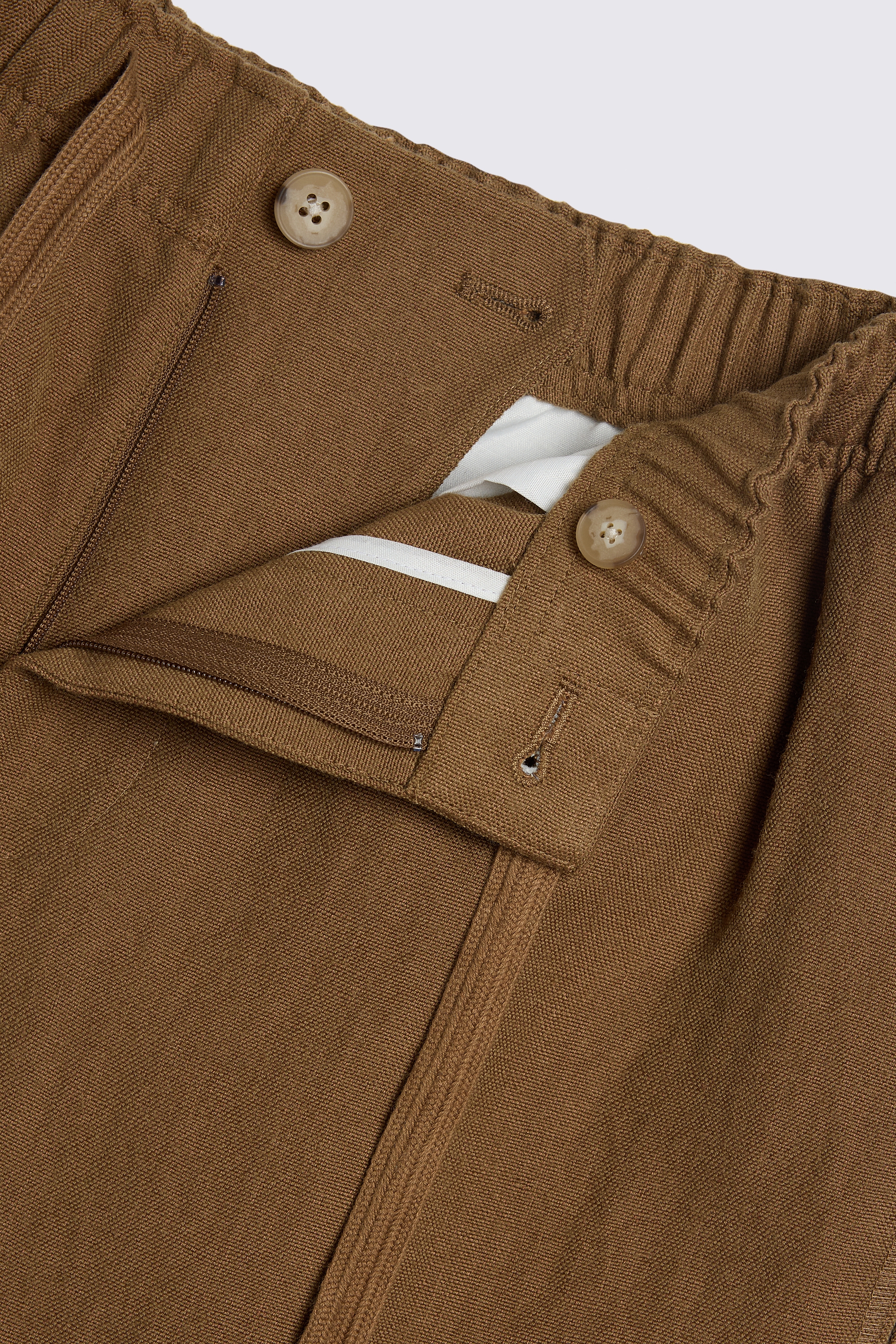 Gold Wool Linen Shorts