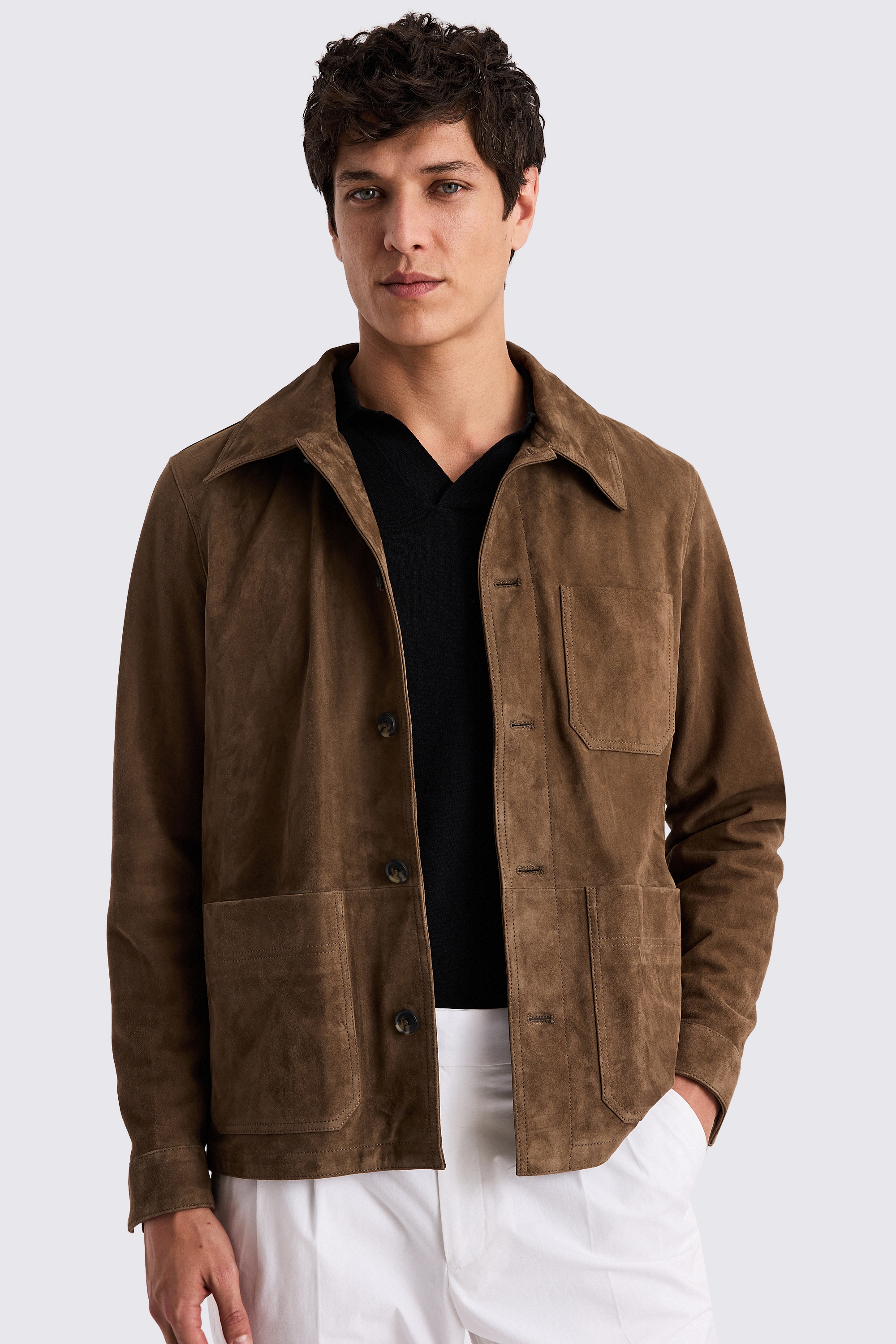 Taupe Suede Shacket