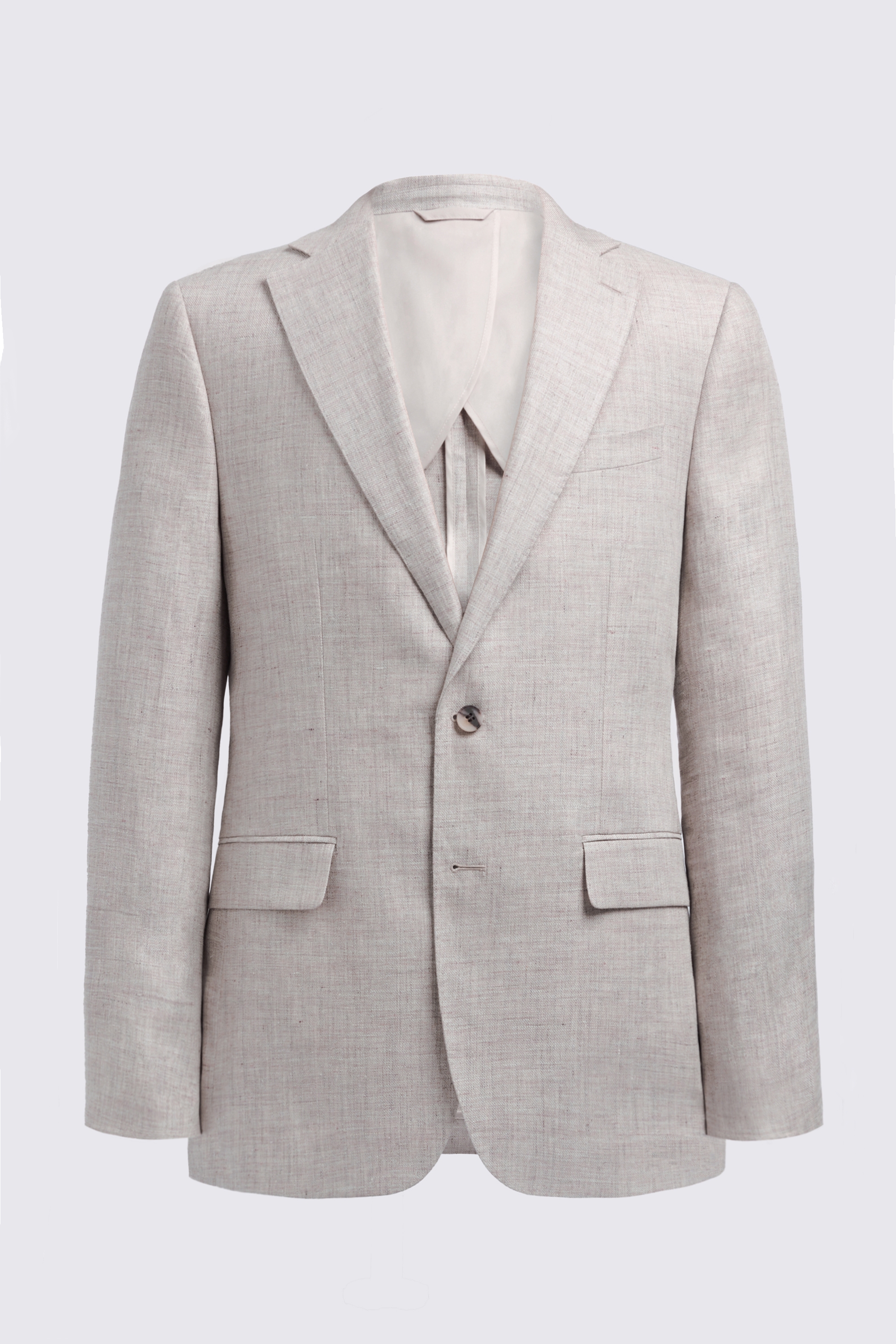 Tailored Fit Neutral Linen Suit