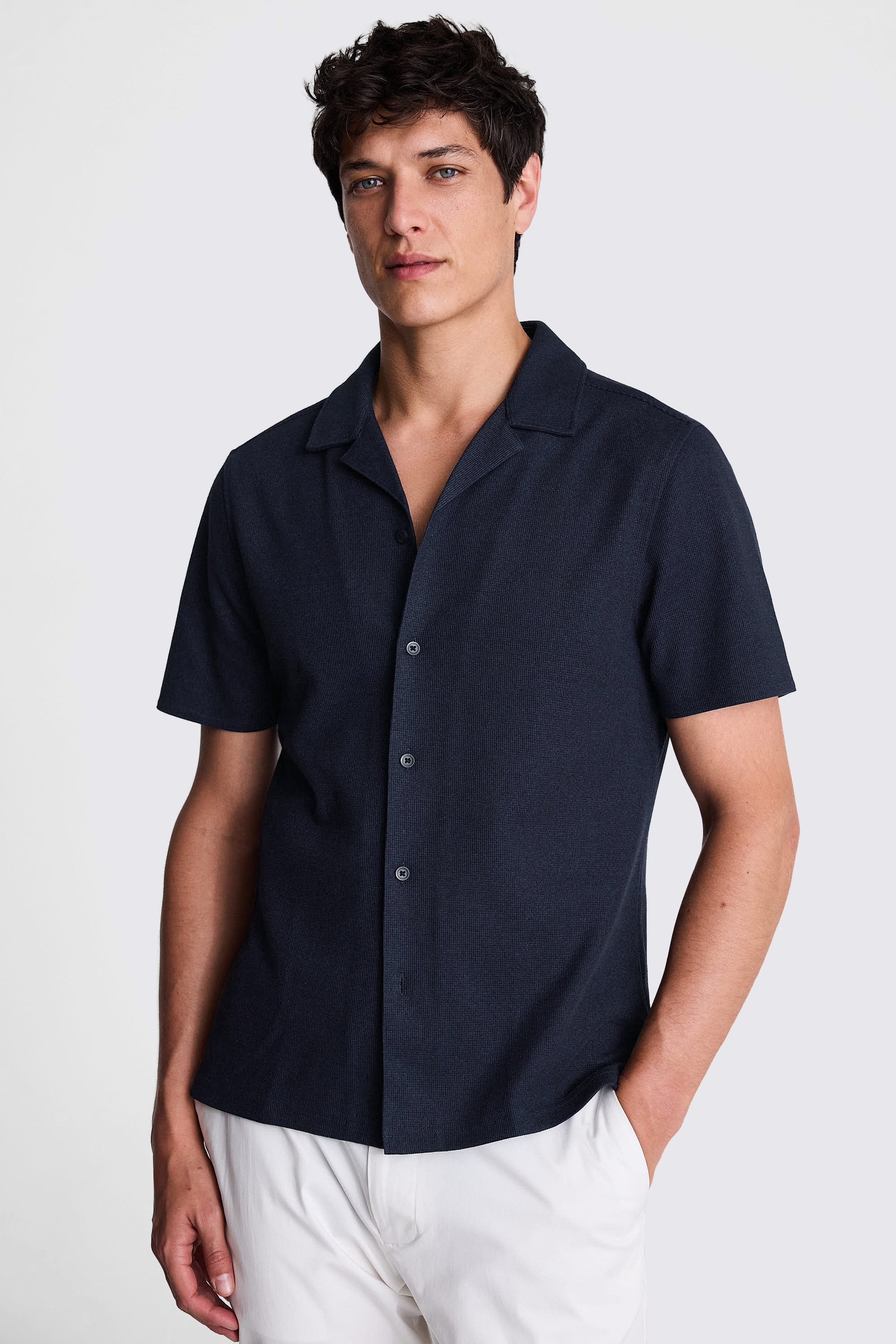 トップス Bibiy. ROSIE SHIRT KNIT NAVY Bibiy ROSIE SHIRT KNIT NAVY (Navy) Collared Knit Bibiy Rosie