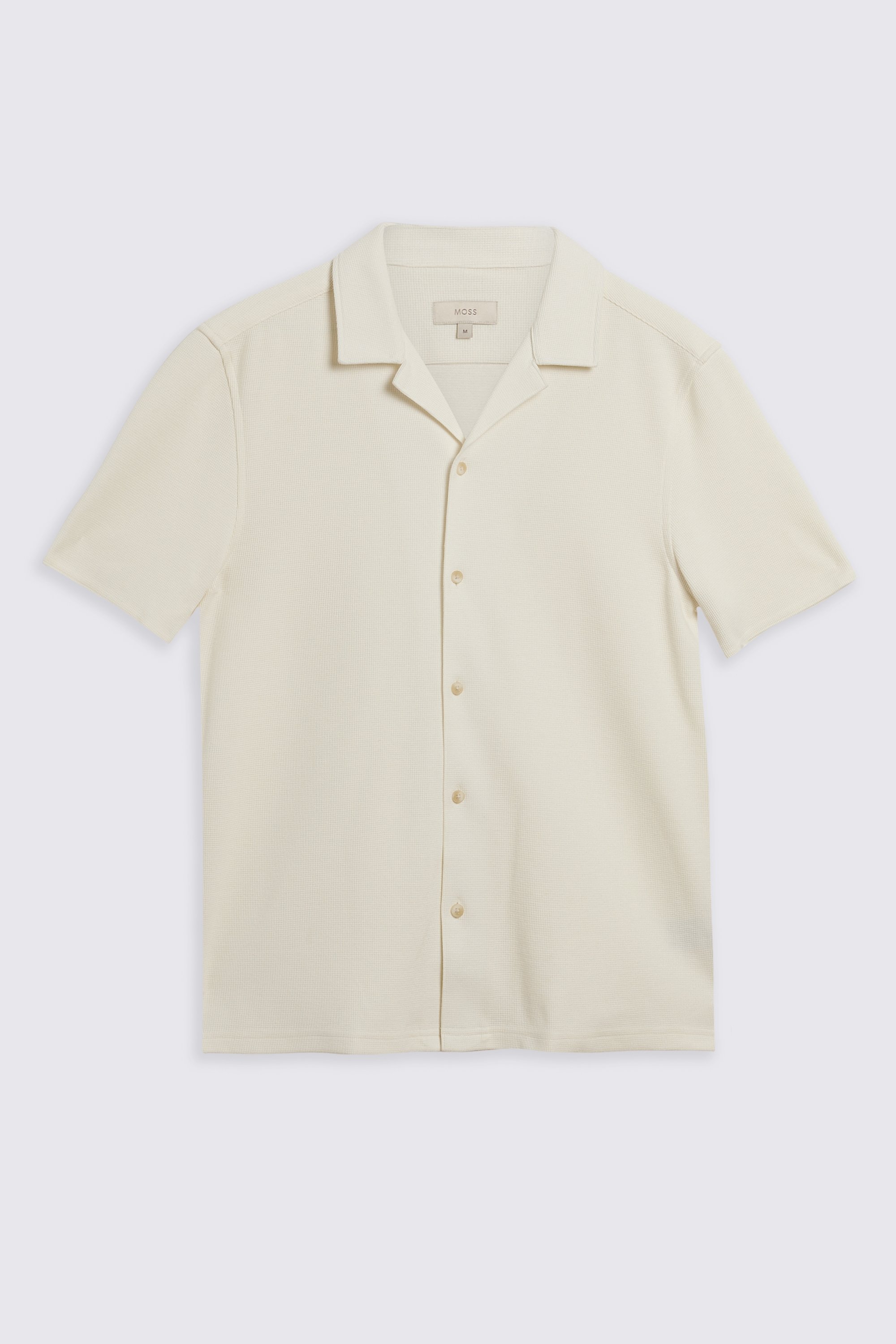Ecru Knitted Cuban Collar Shirt