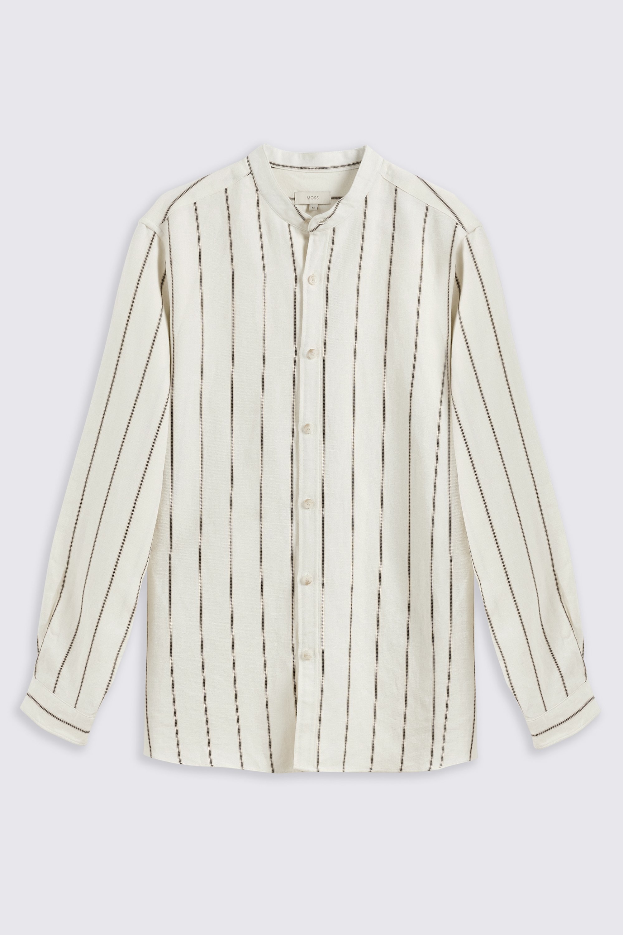 Cotton Linen Neutral Woven Stripe Shirt