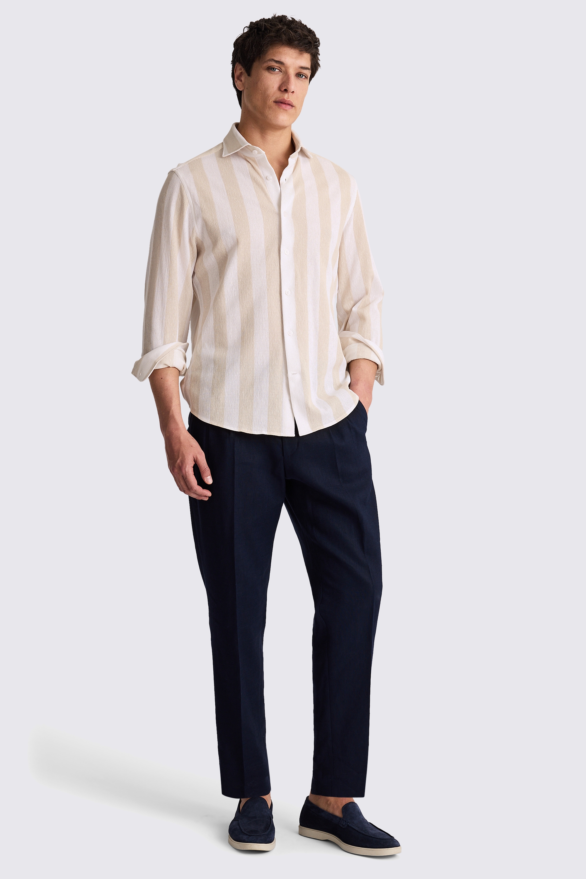 Neutral Pique Knit Shirt