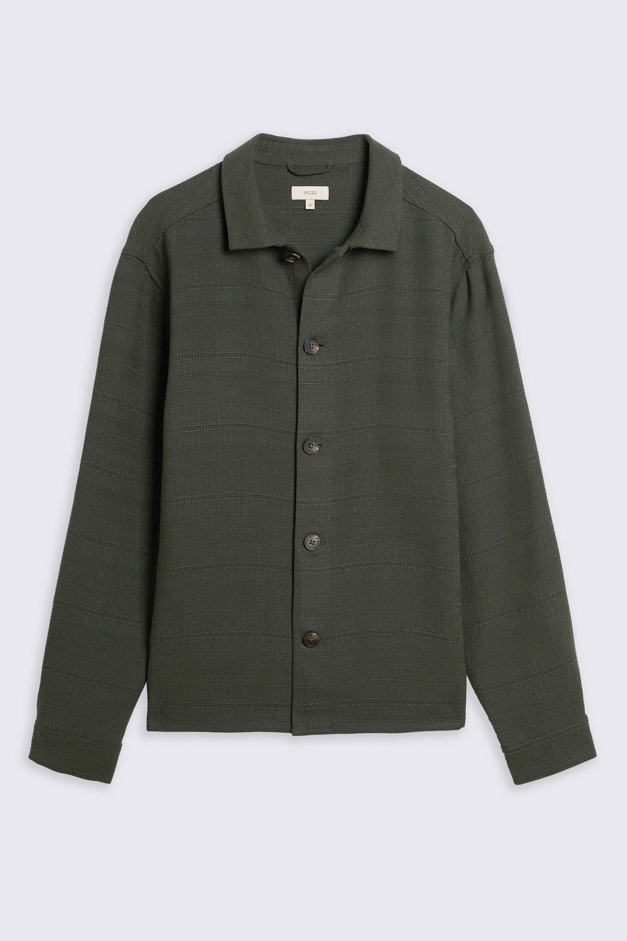 Khaki Knit Striped Overshirt