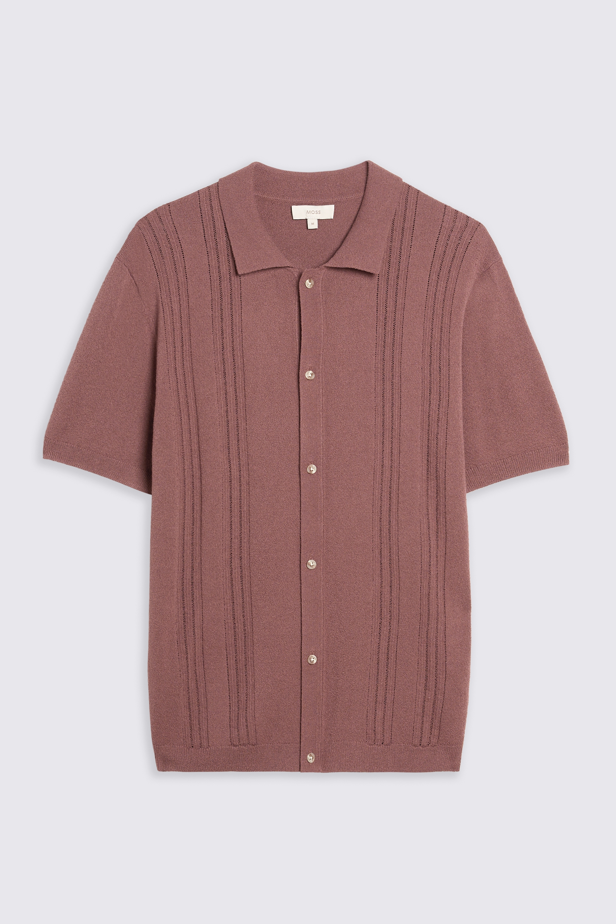 Pink Bouclé Pointelle Button Through Shirt