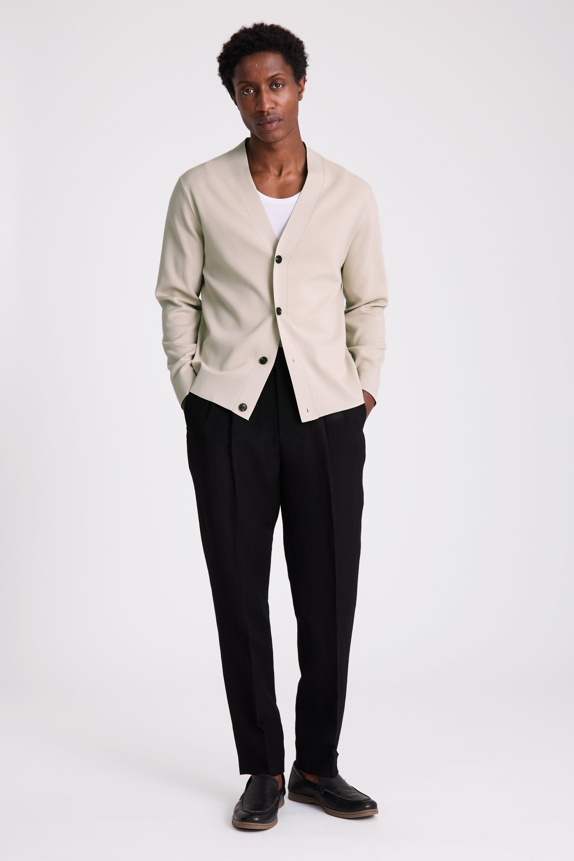 Taupe Four Button Cardigan