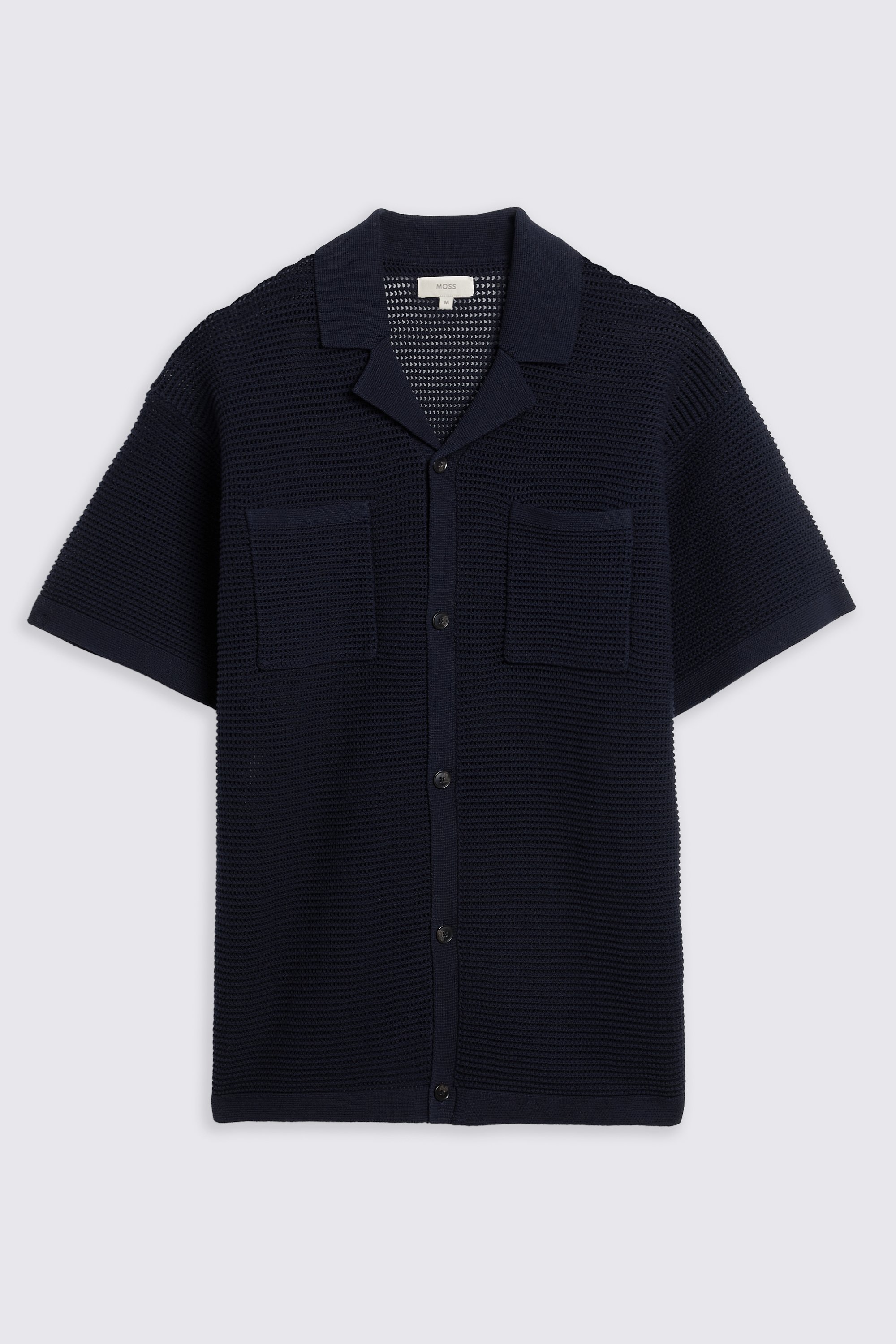 Navy Open Knit Shirt