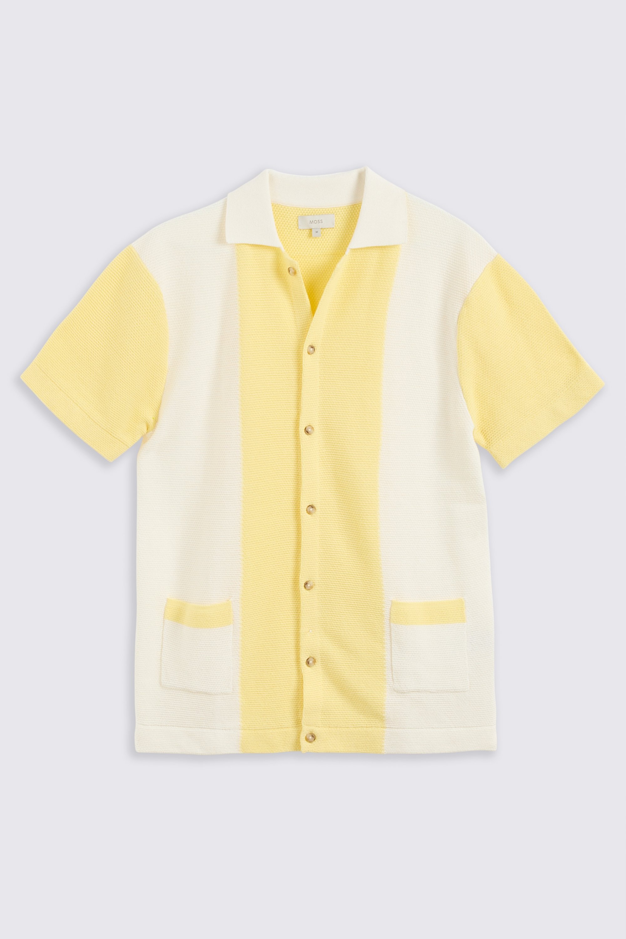 Yellow Stripe Pique Knit Shirt