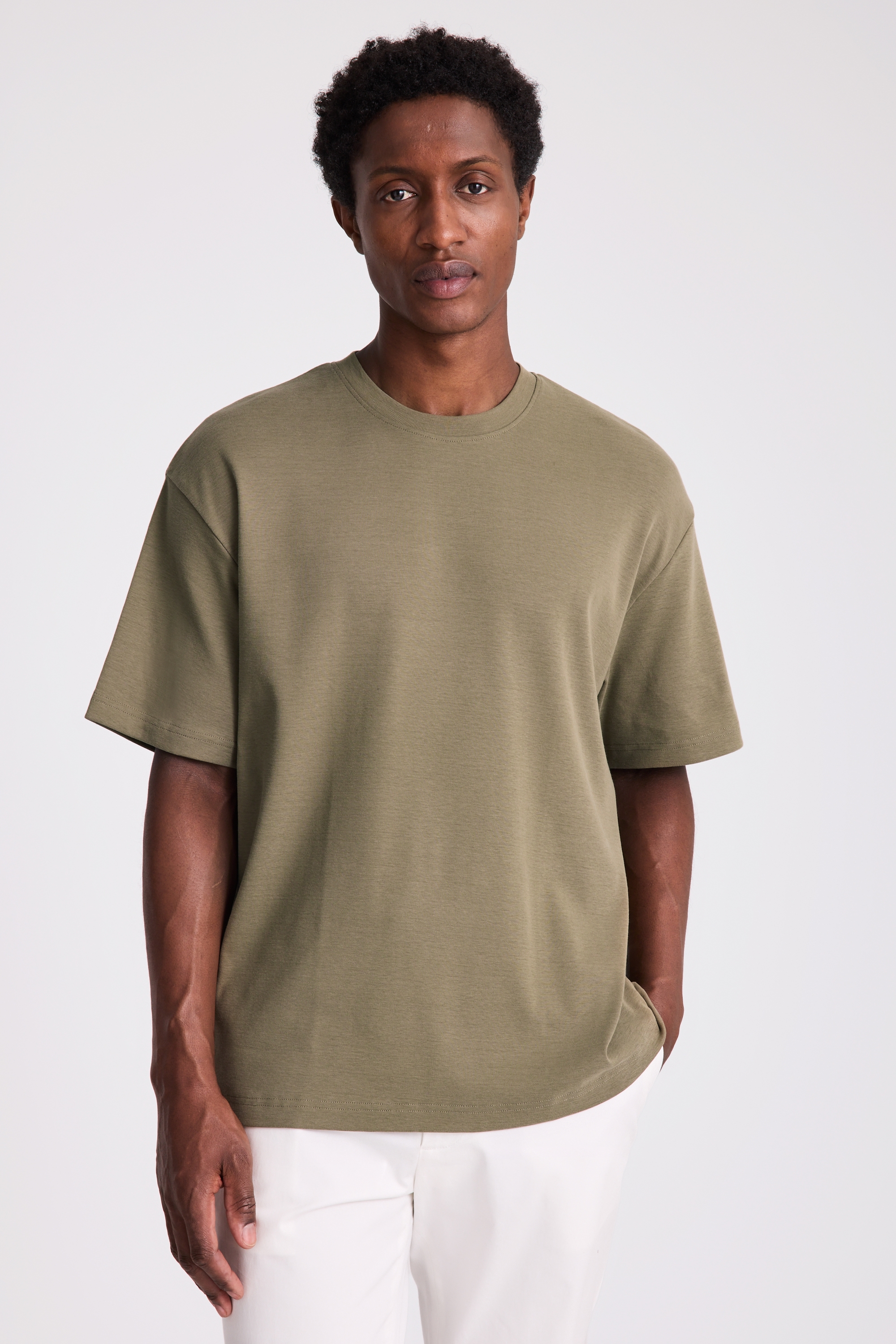 Dusty Green Heavyweight Crew-Neck T-Shirt