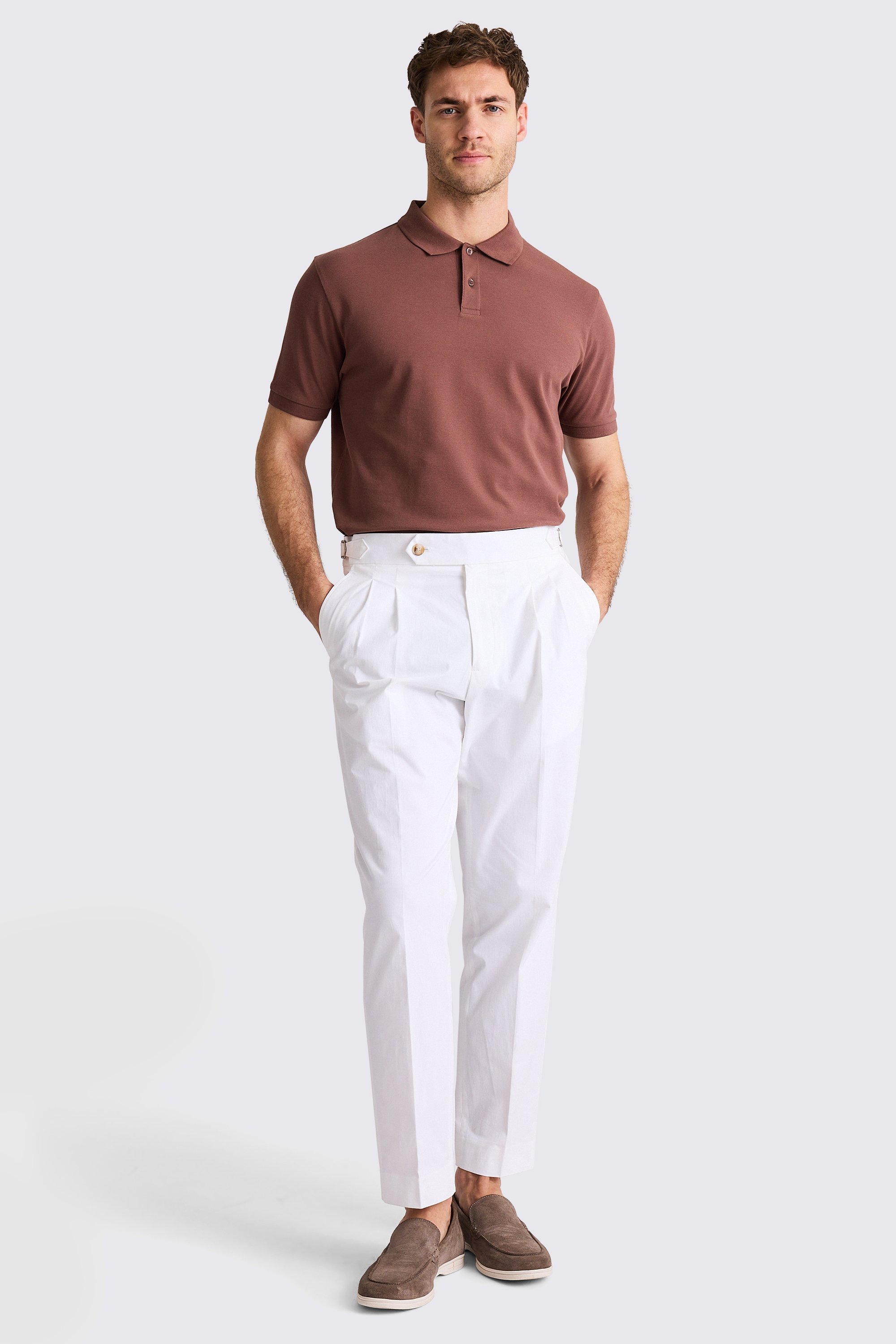 Marron Pique Polo Shirt