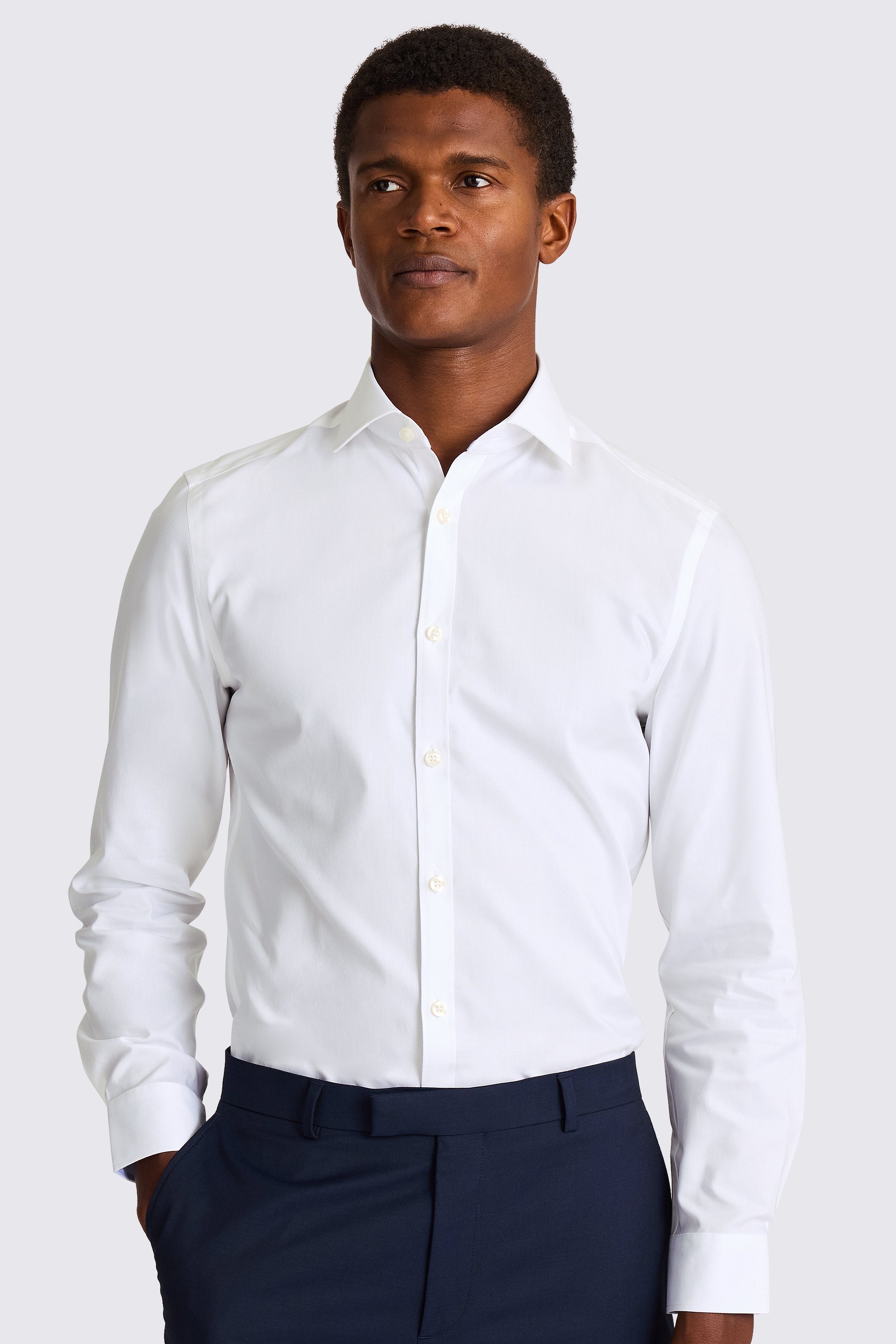 Slim Fit Pinpoint Oxford with Contrast Non-Iron Shirt