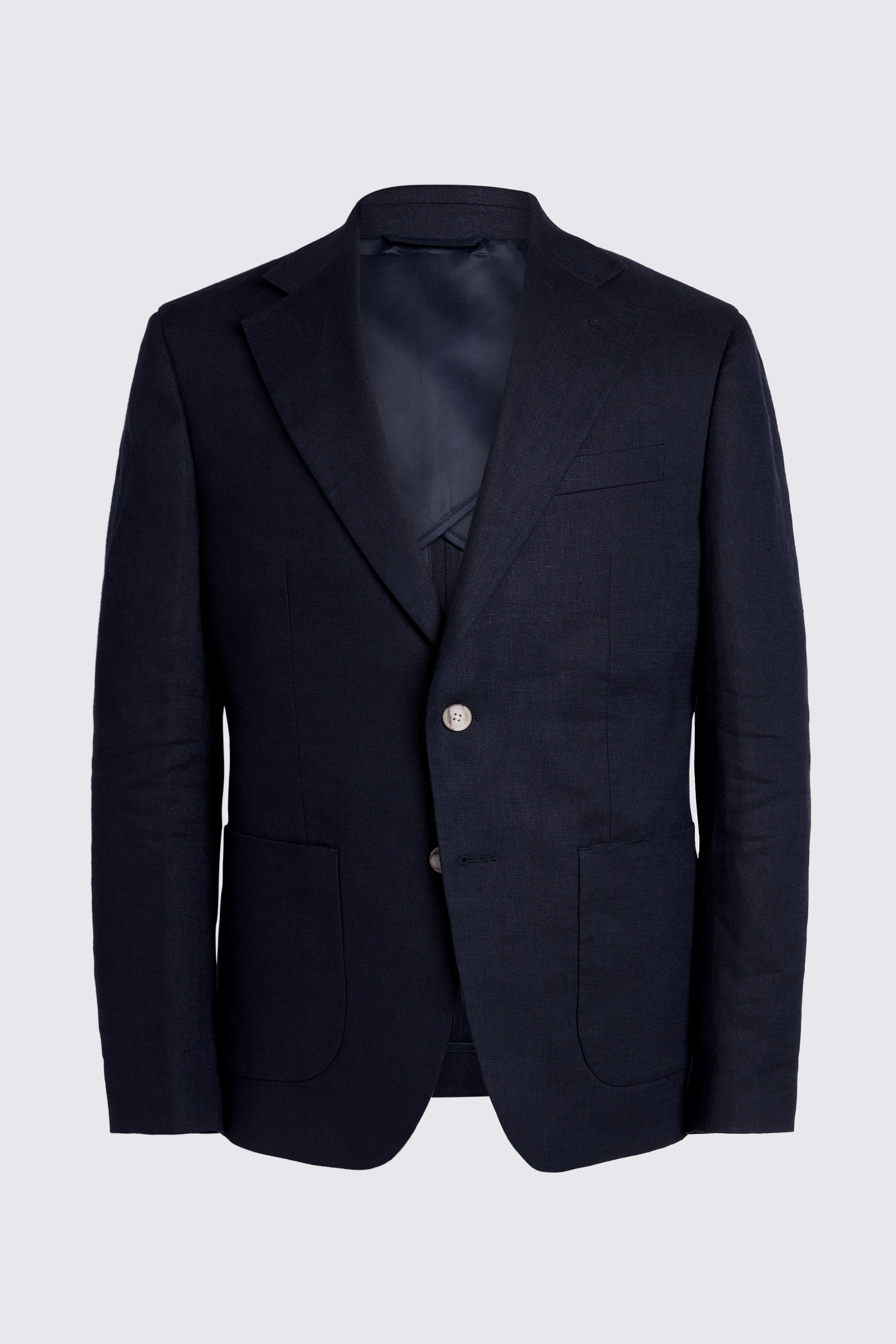 Slim Fit Navy Matte Linen Suit