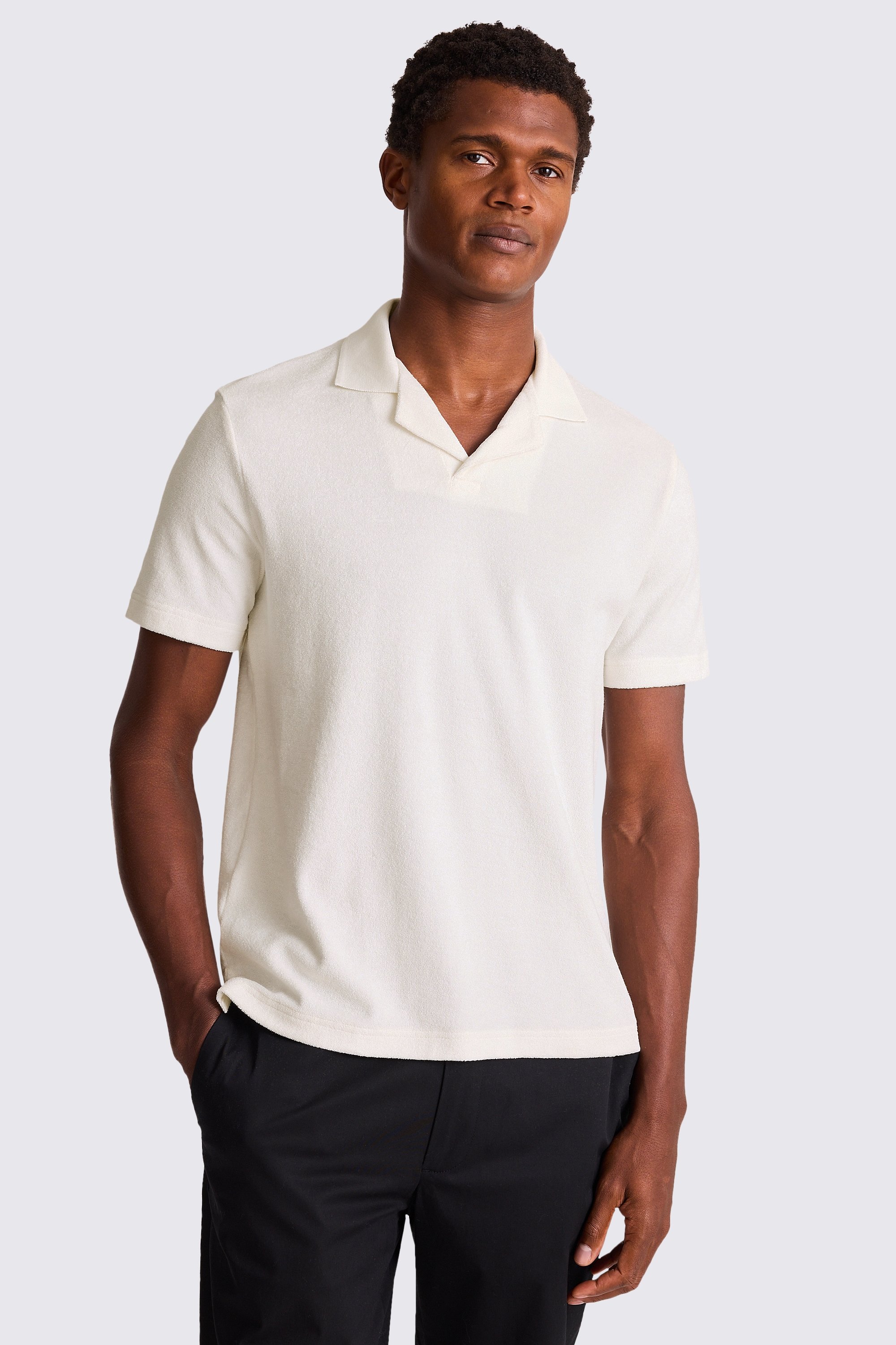 Off White Terry Towelling Skipper Polo