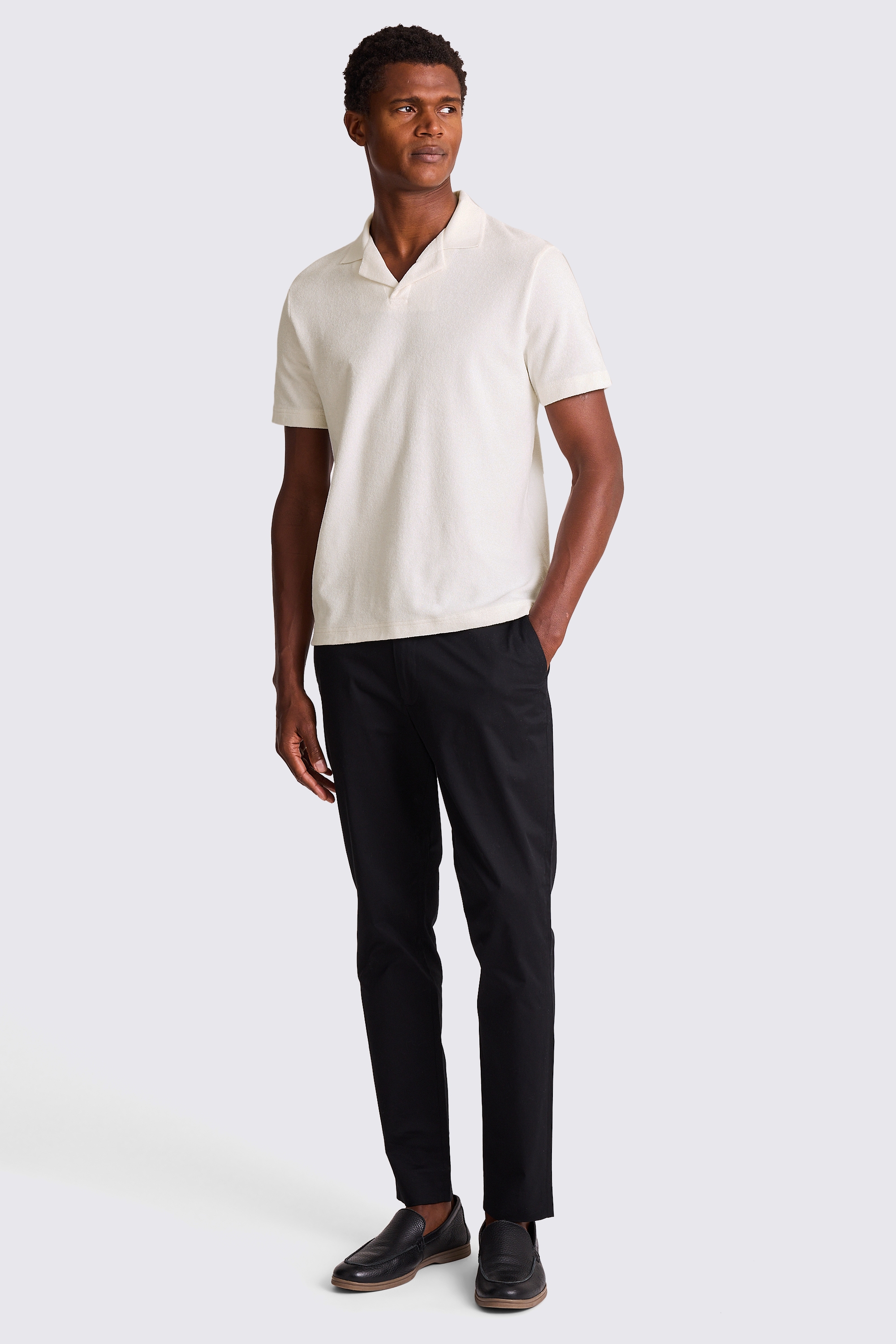 Off White Terry Towelling Skipper Polo