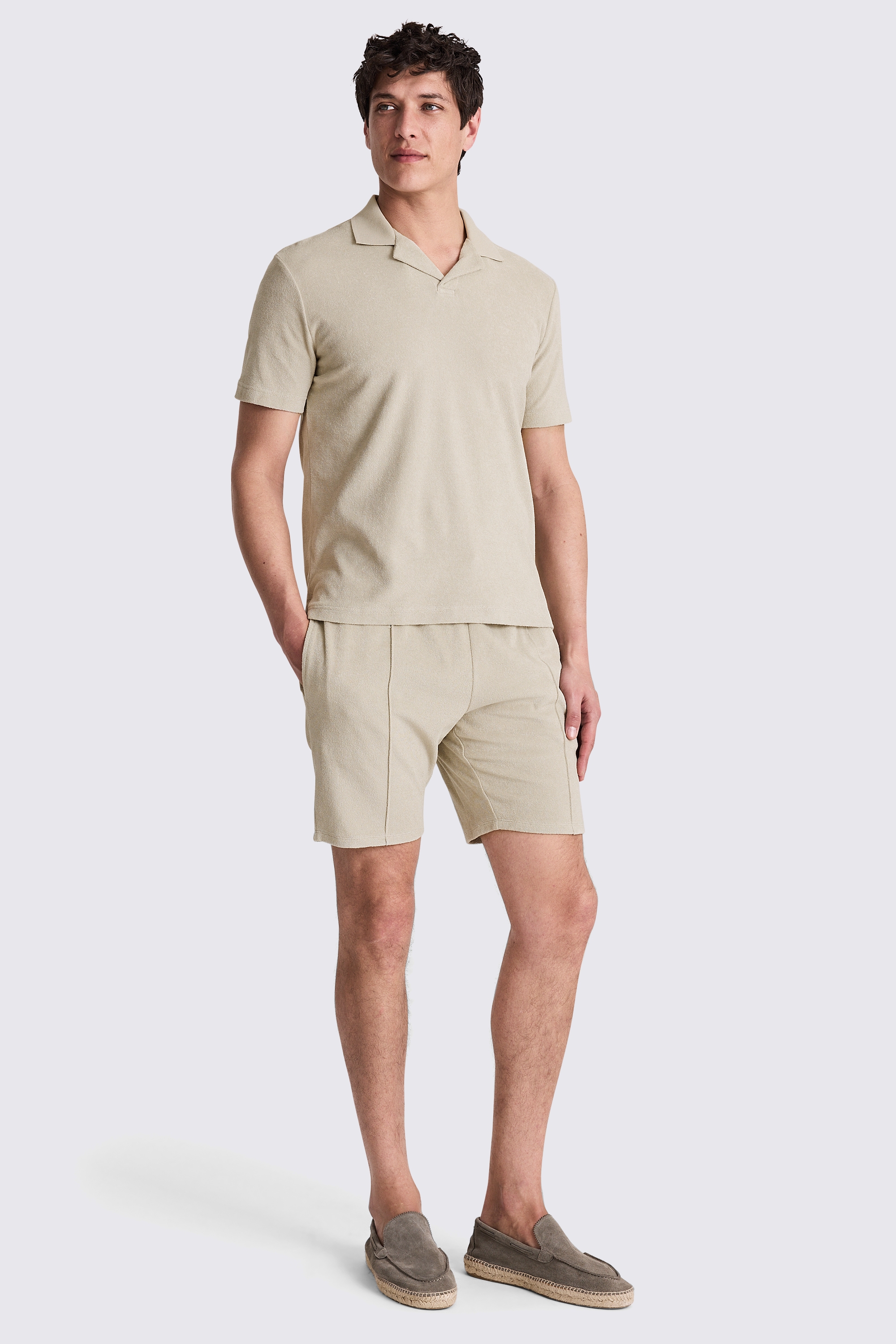 Sage Terry Towelling Skipper Polo