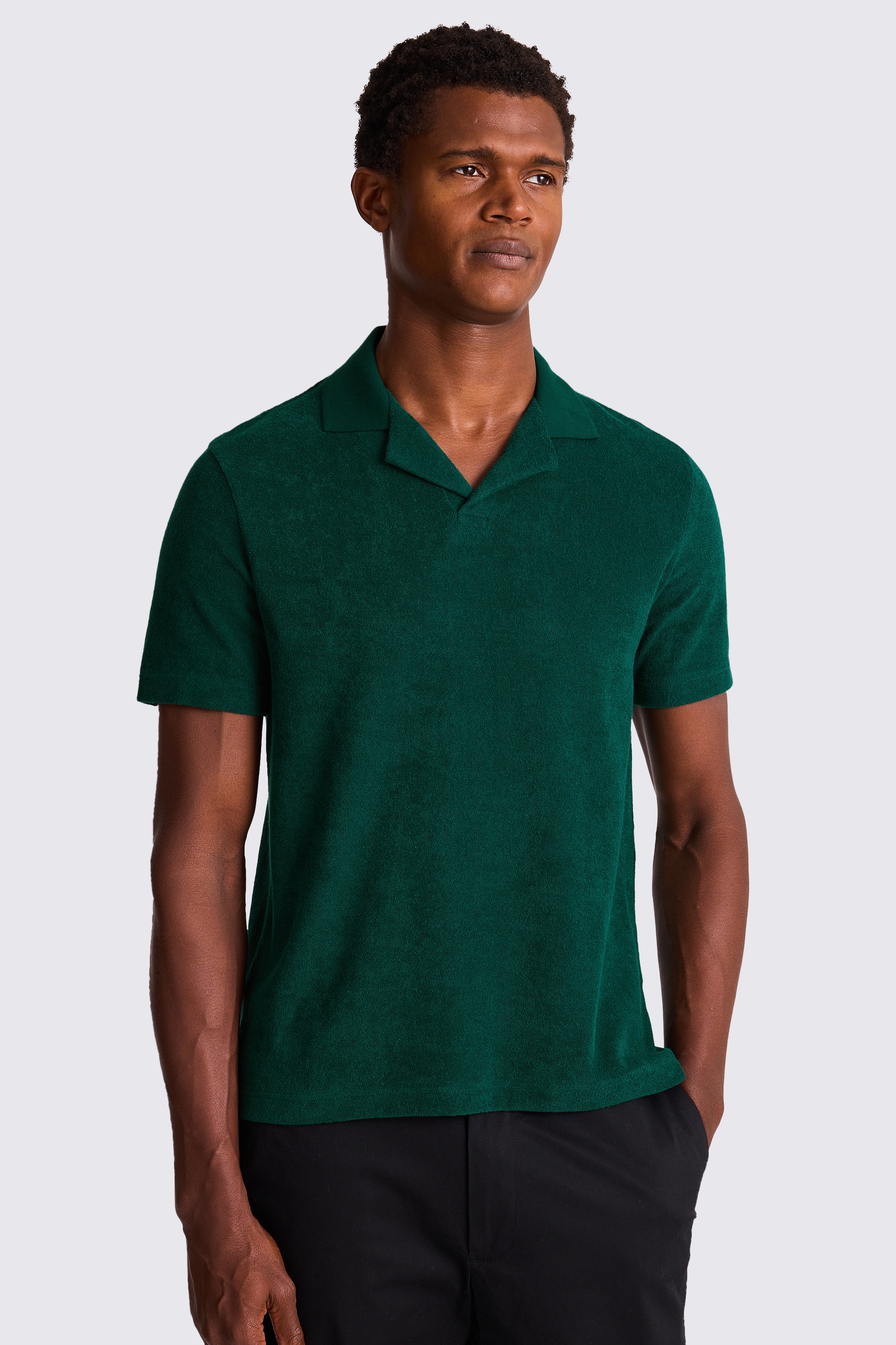 Emerald Green Terry Towelling Skipper Polo