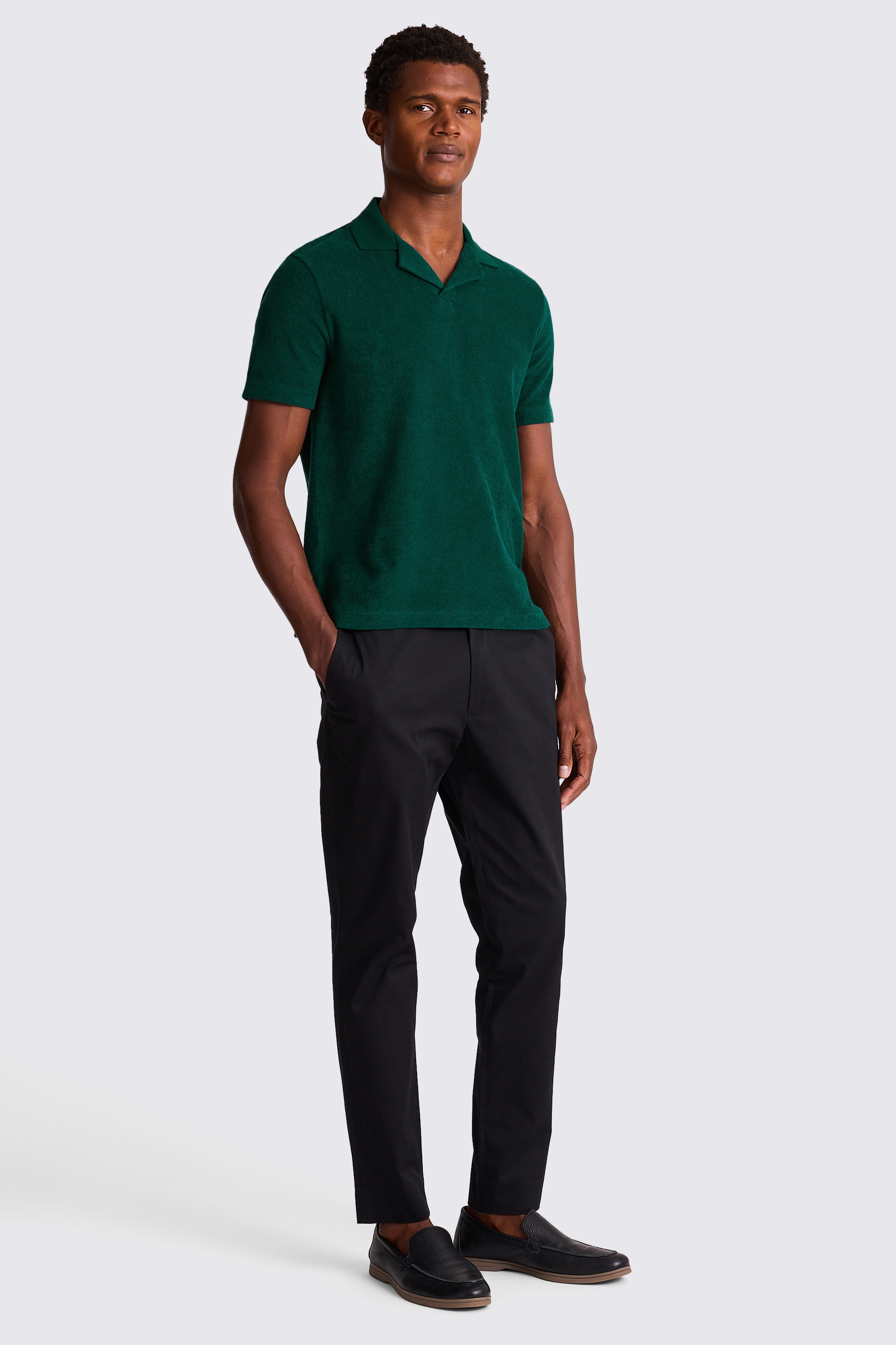 Emerald Green Terry Towelling Skipper Polo