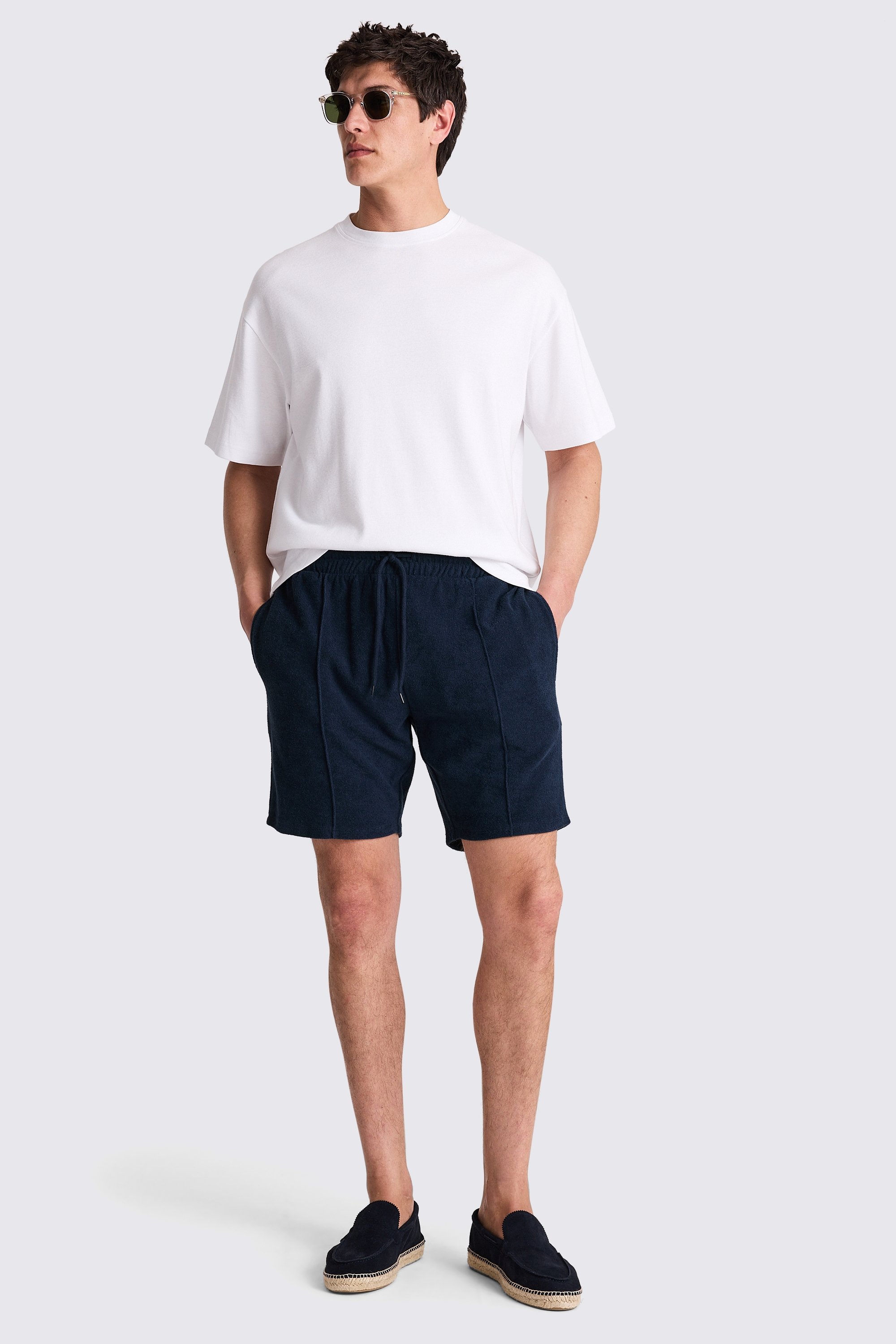 Navy Terry Towelling Shorts
