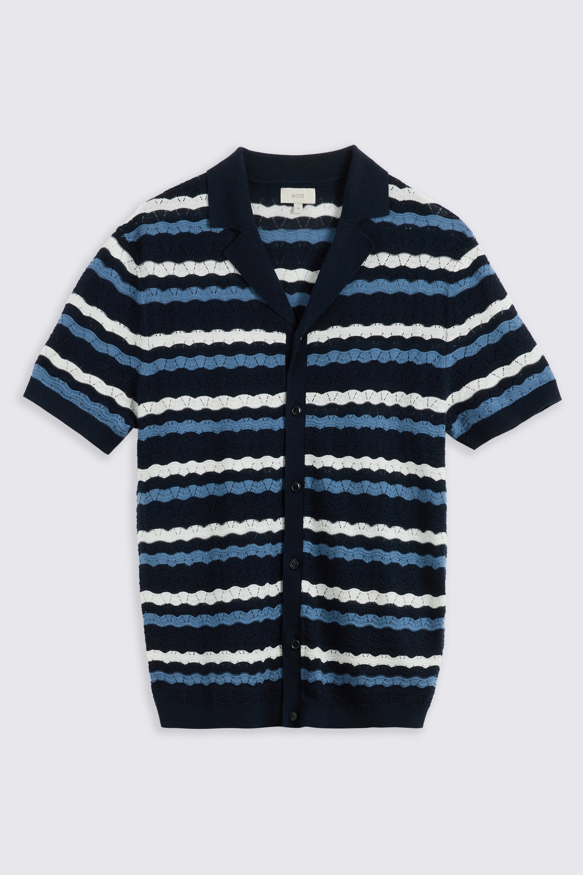 Navy and White Stripe Pointelle Shirt