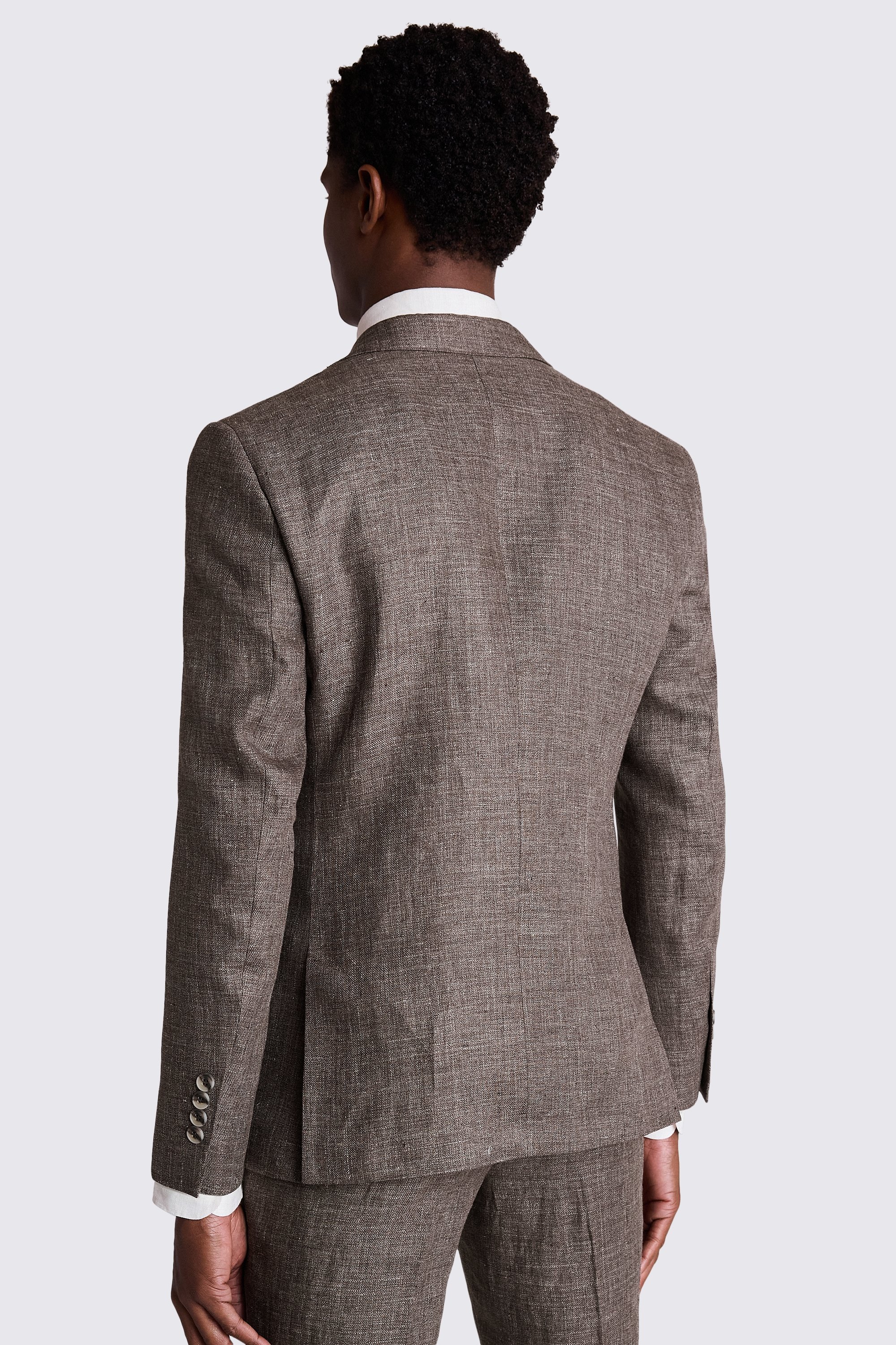 Slim Fit Brown Linen Suit