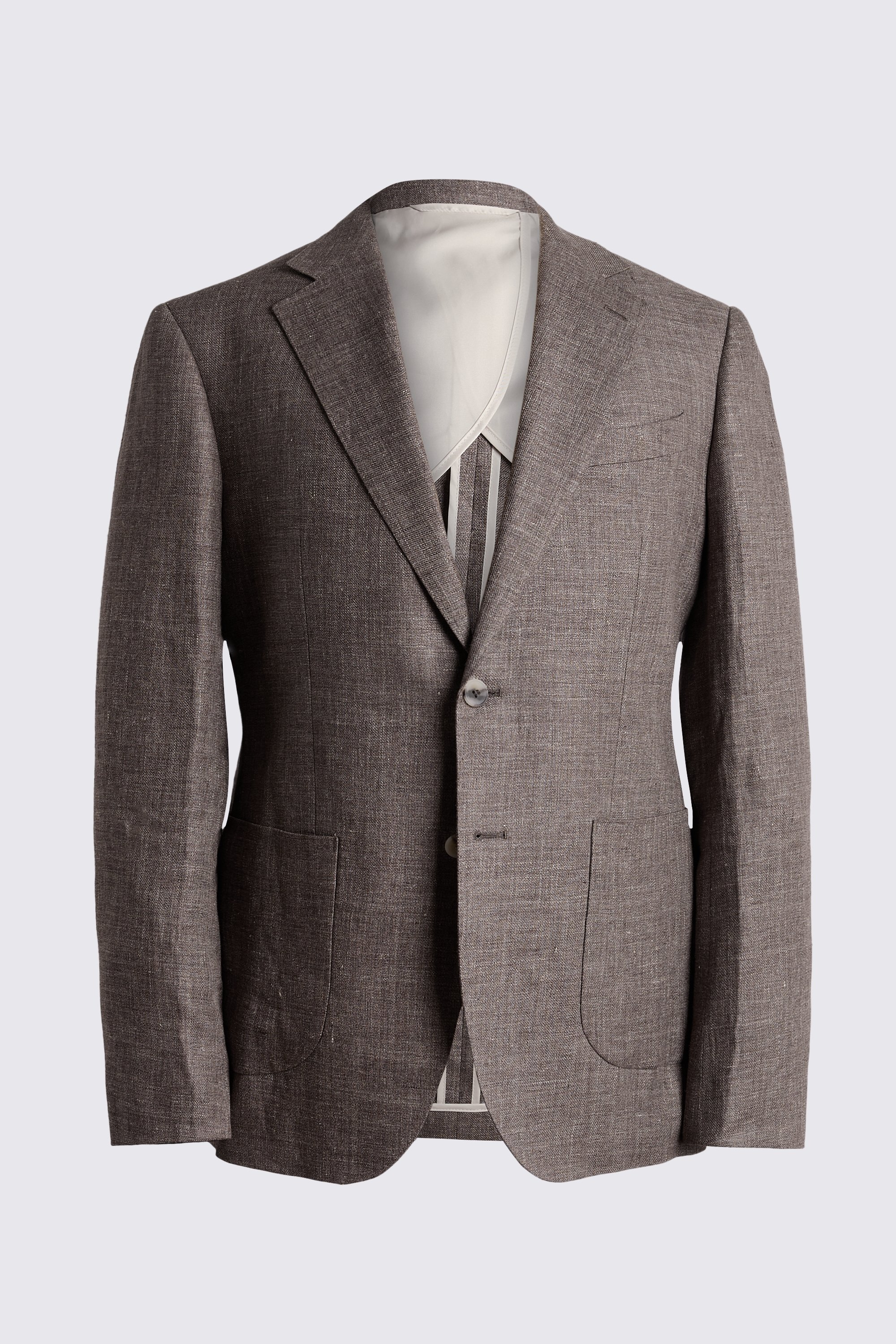 Slim Fit Brown Linen Suit