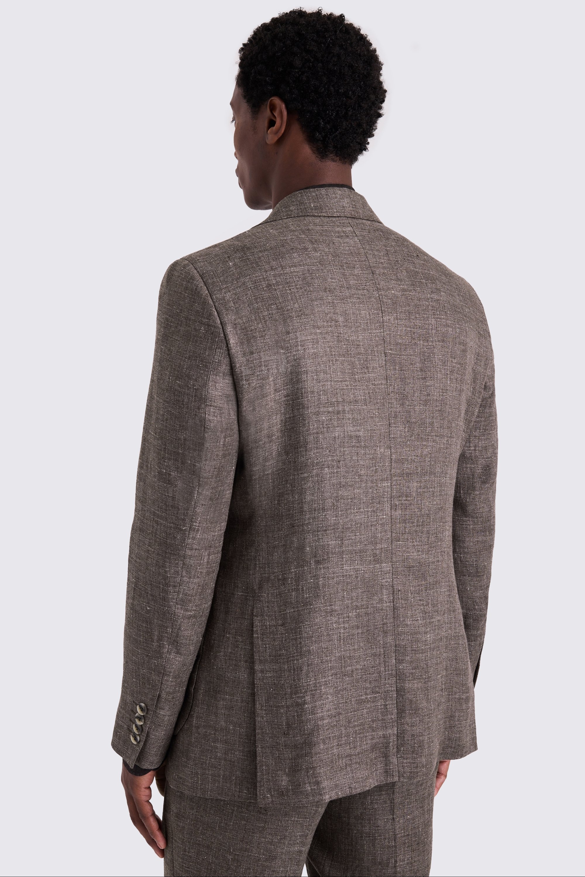 Regular Fit Brown Linen Suit