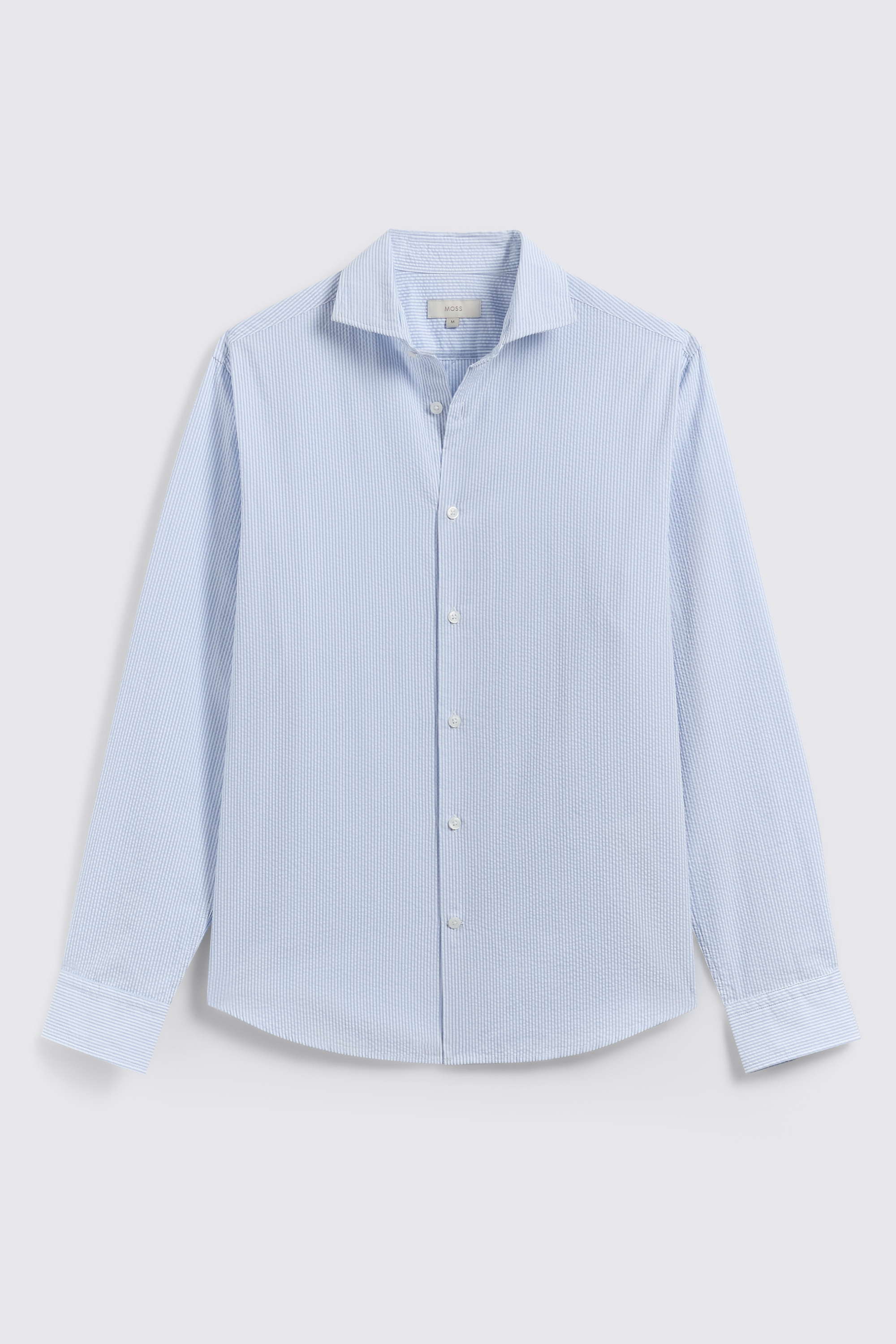Light Blue Seersucker Stripe Shirt | Buy Online at Moss