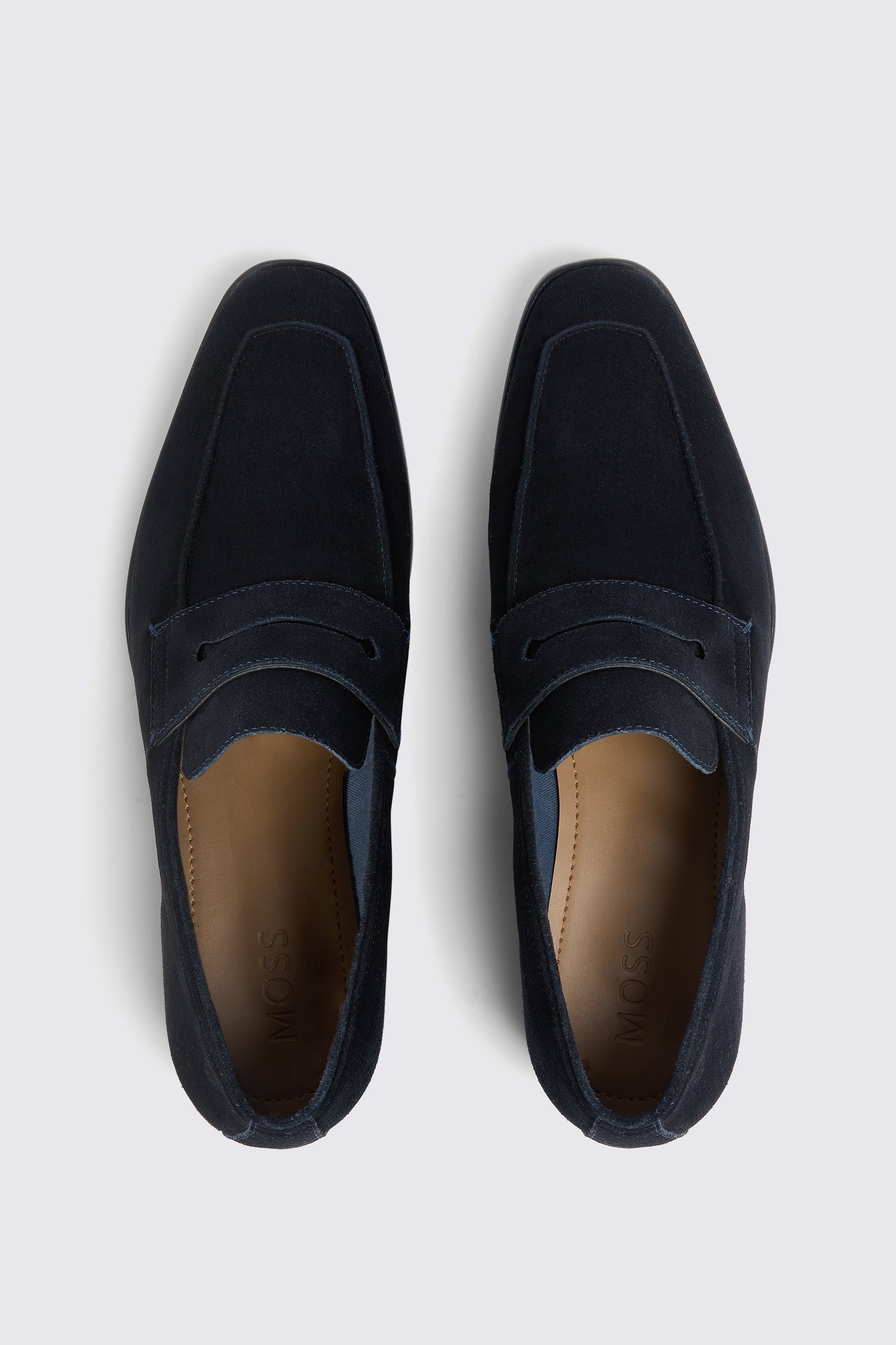 Navy Suede Relaxed Loafers