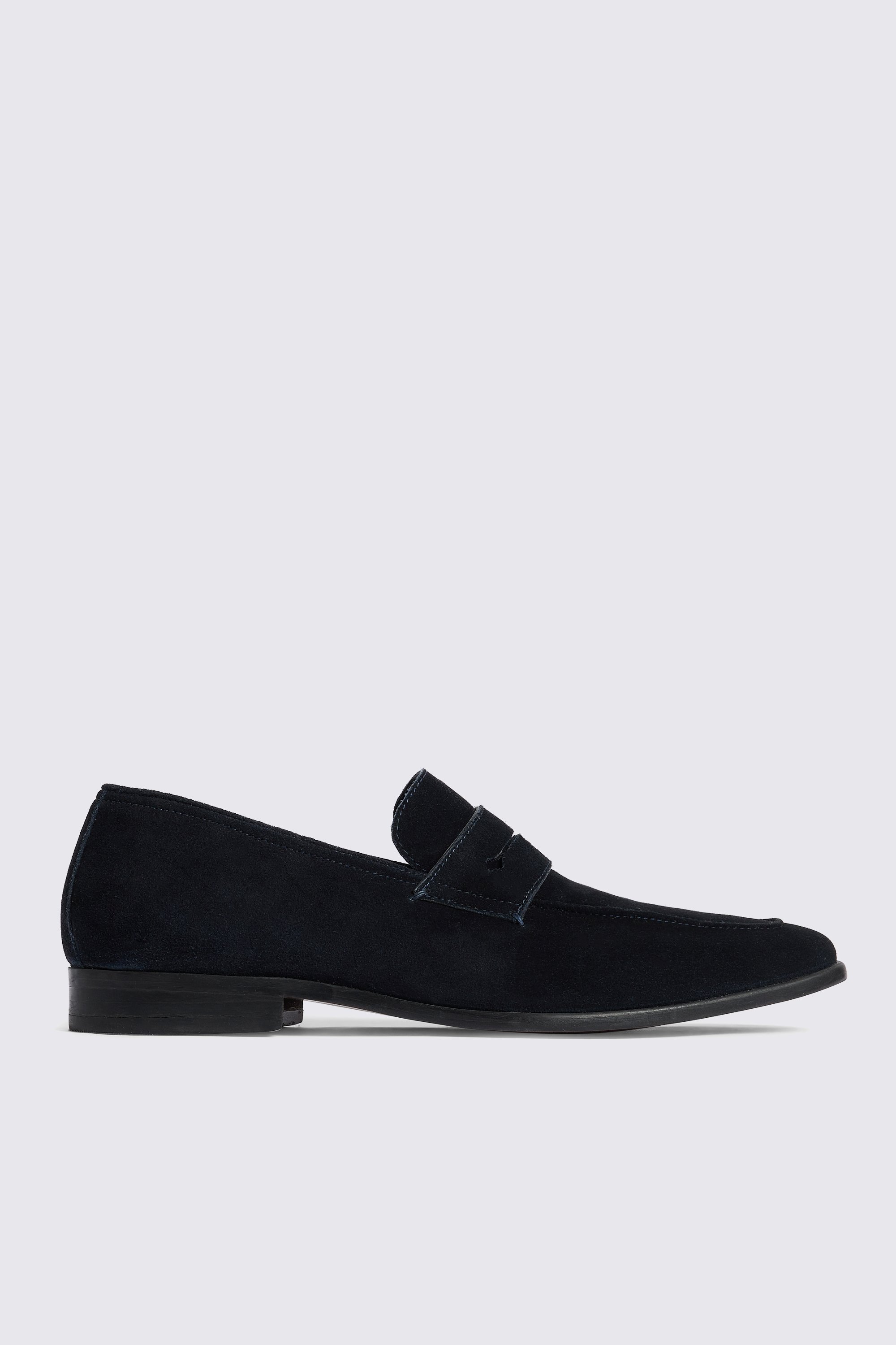 Navy Suede Relaxed Loafers