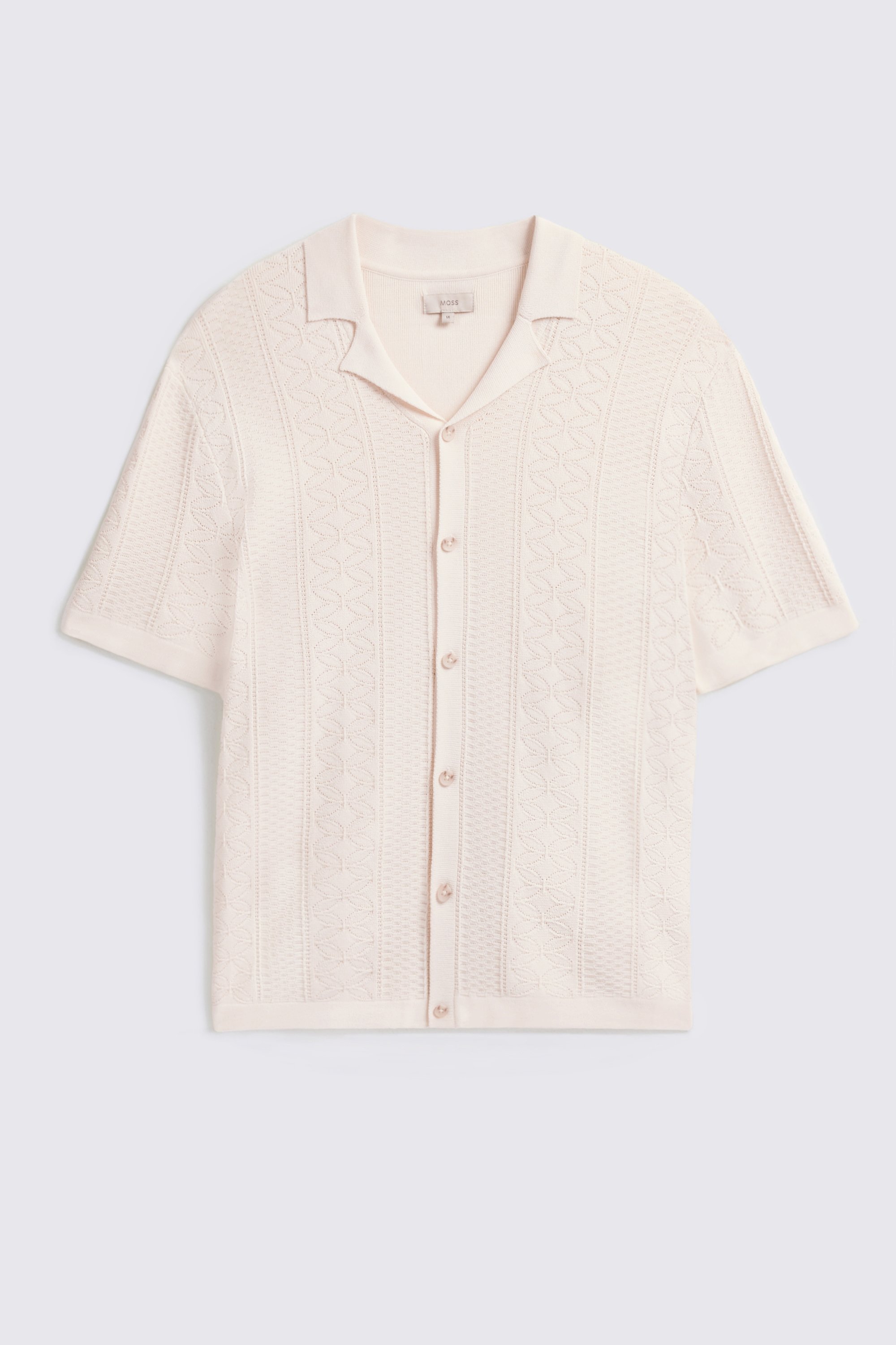 Ecru Pointelle Cuban Shirt