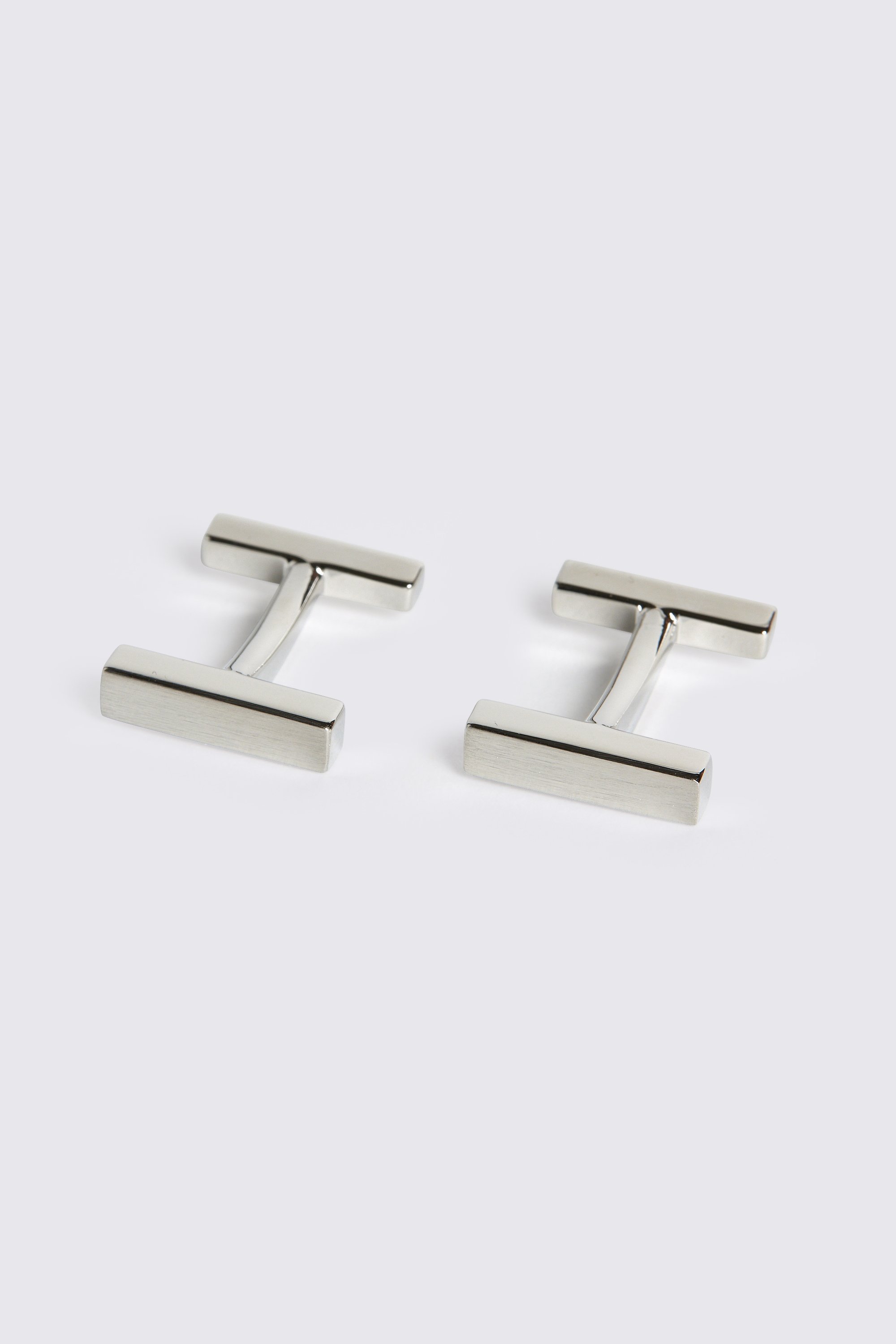 Brushed Silver Bar Cufflink