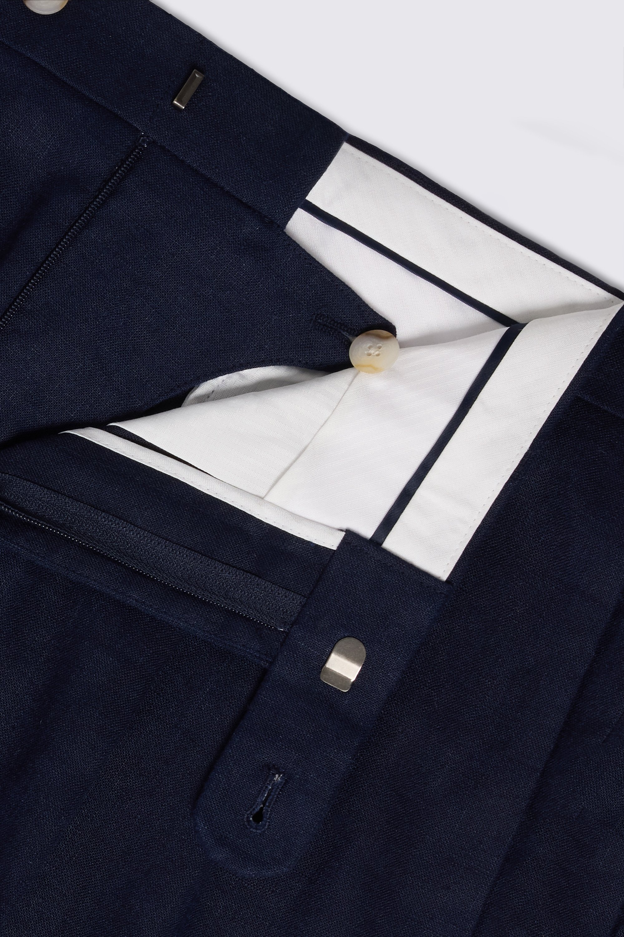 Navy Linen Shorts
