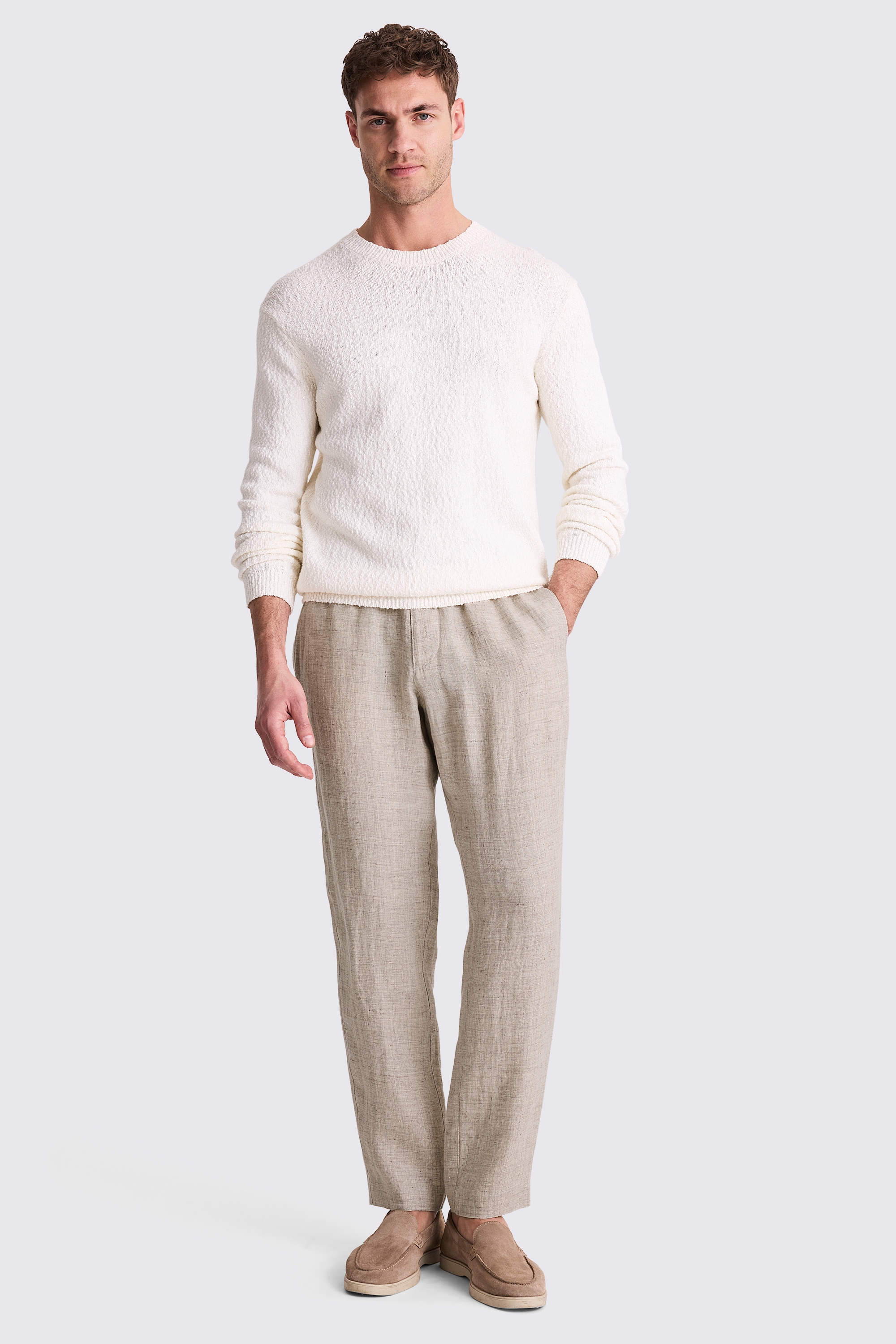 Neutral Linen Drawstring Pants