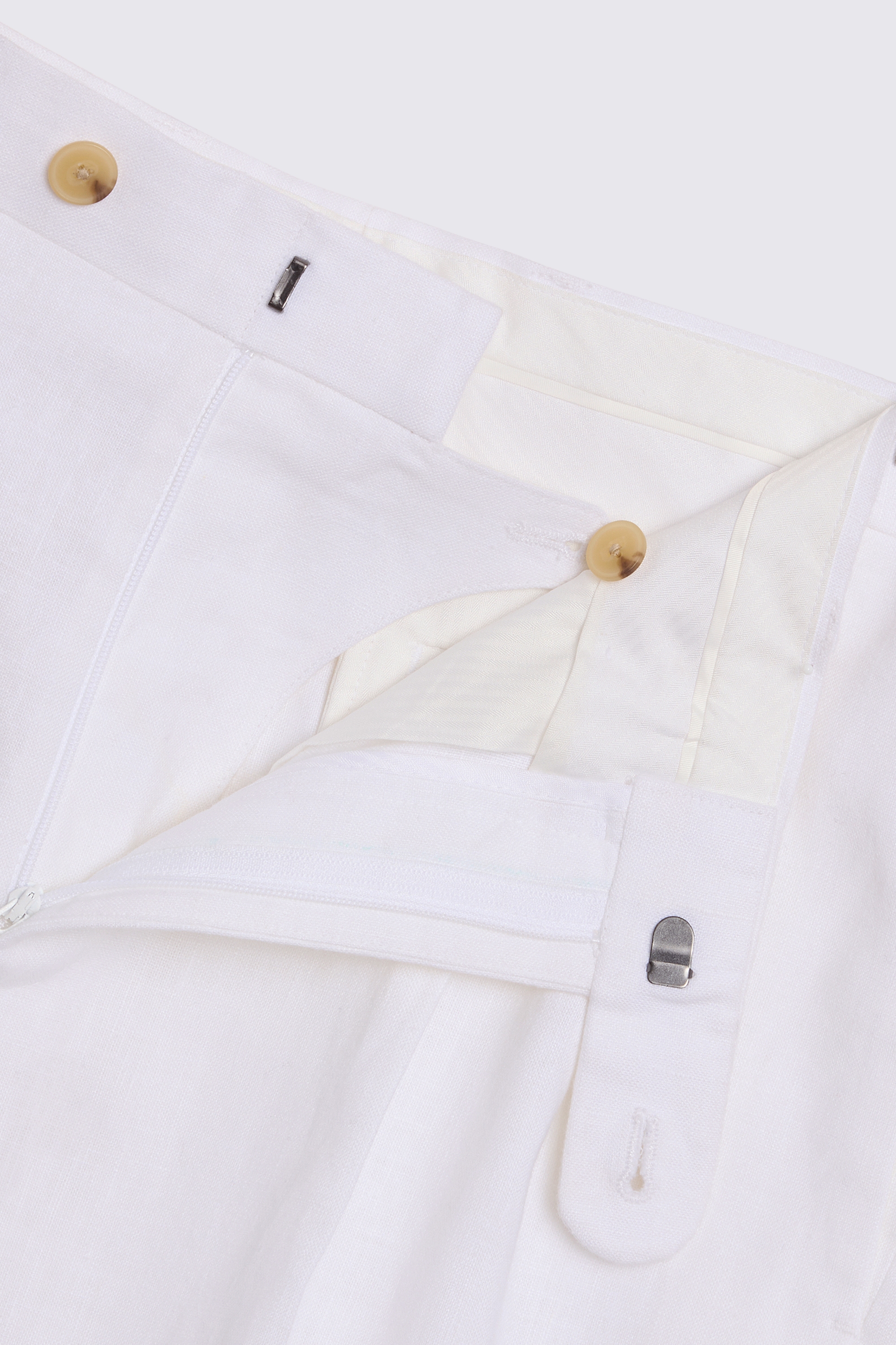 White Linen Shorts