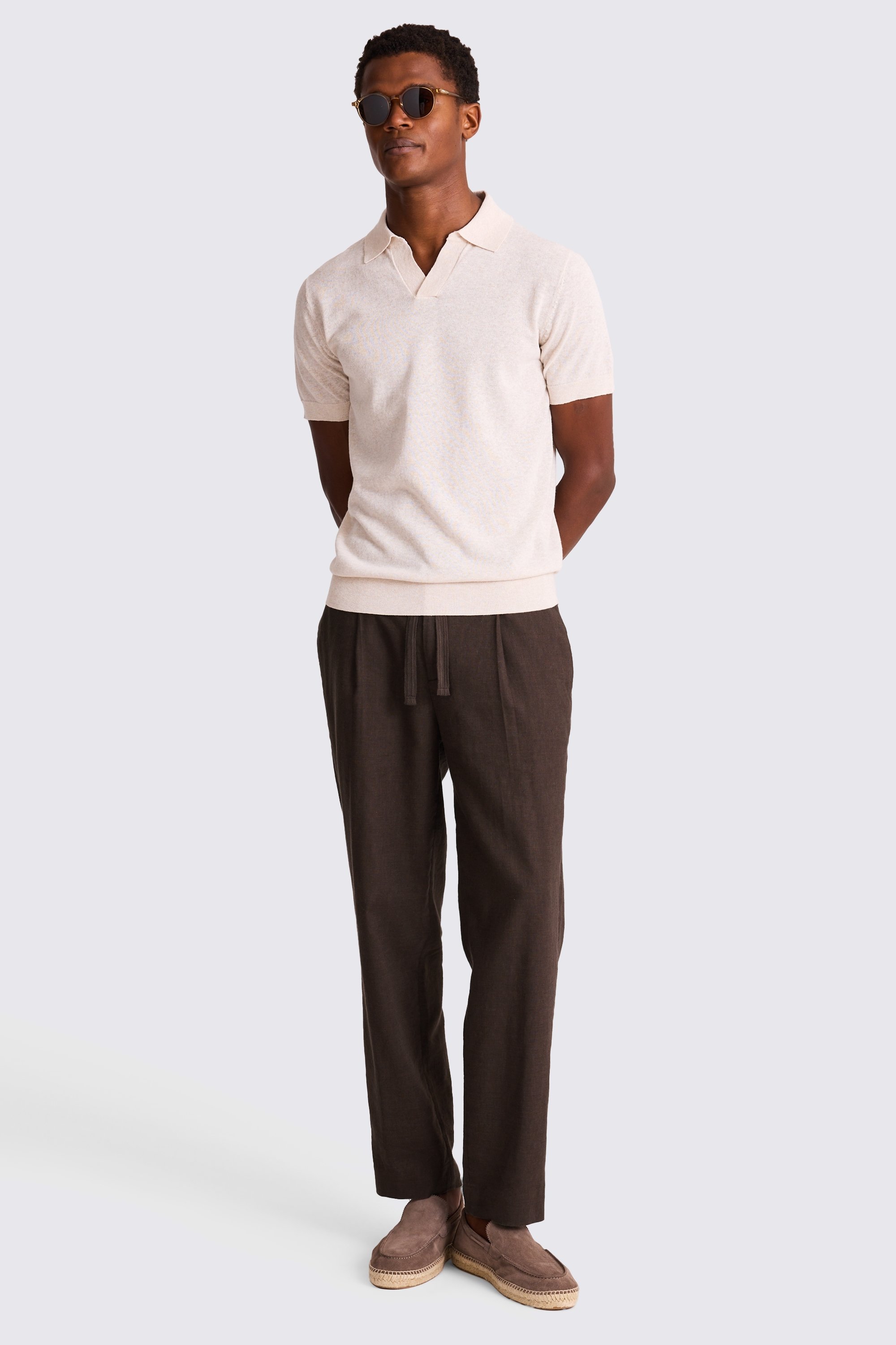 Brown Linen Beach Pants 