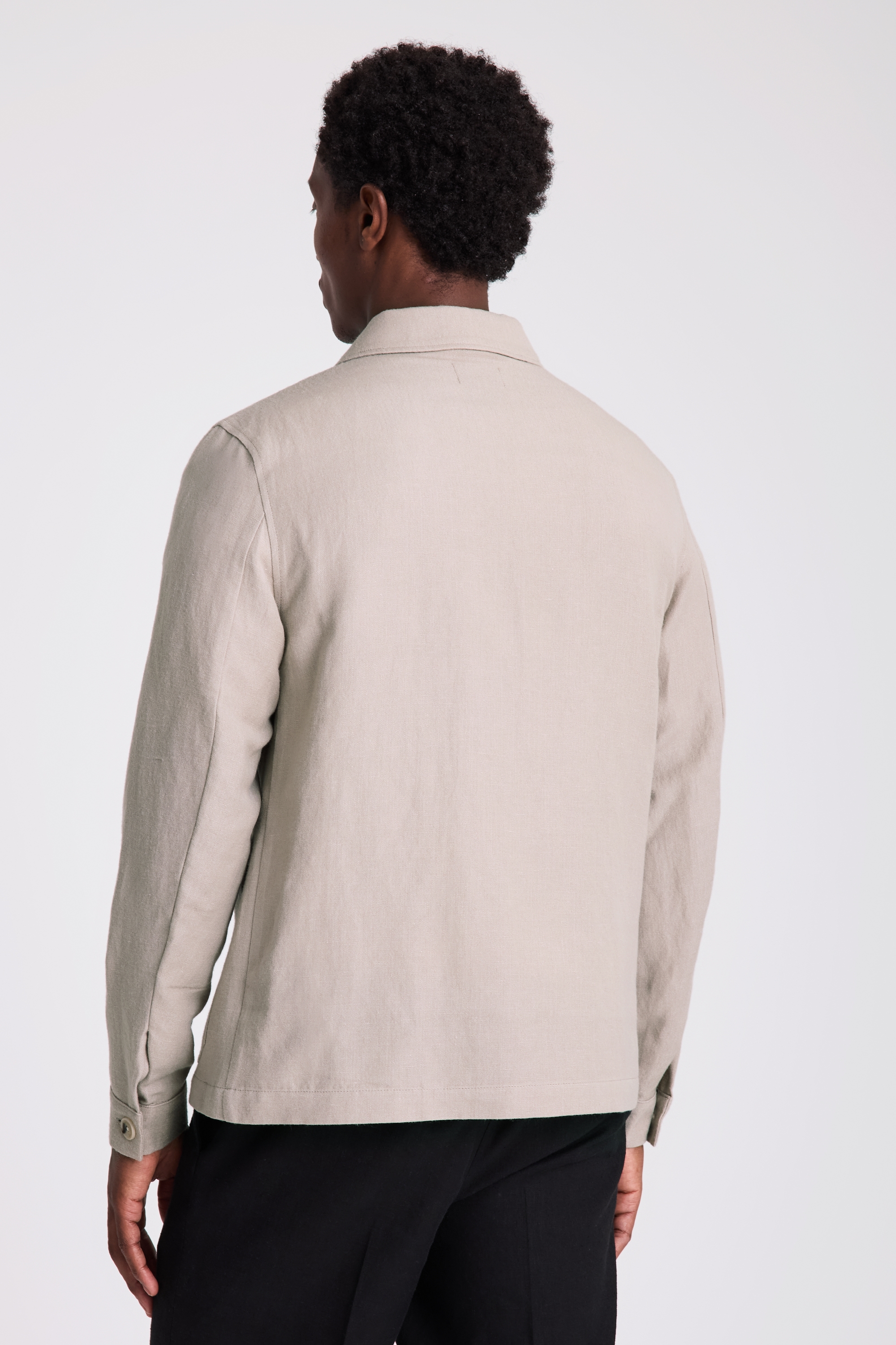 Taupe Wool Linen 3 Pocket Shacket